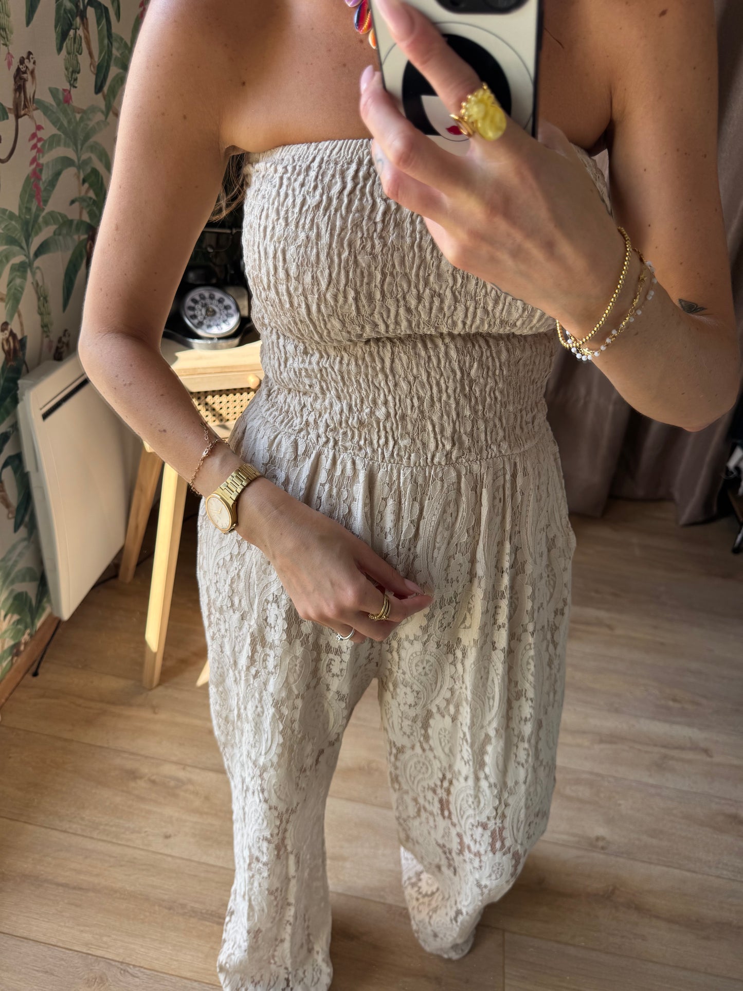 Combinaison Dentelle Beige