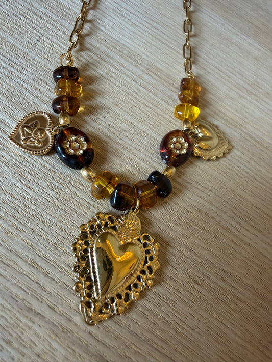 Collier Perles Cœur