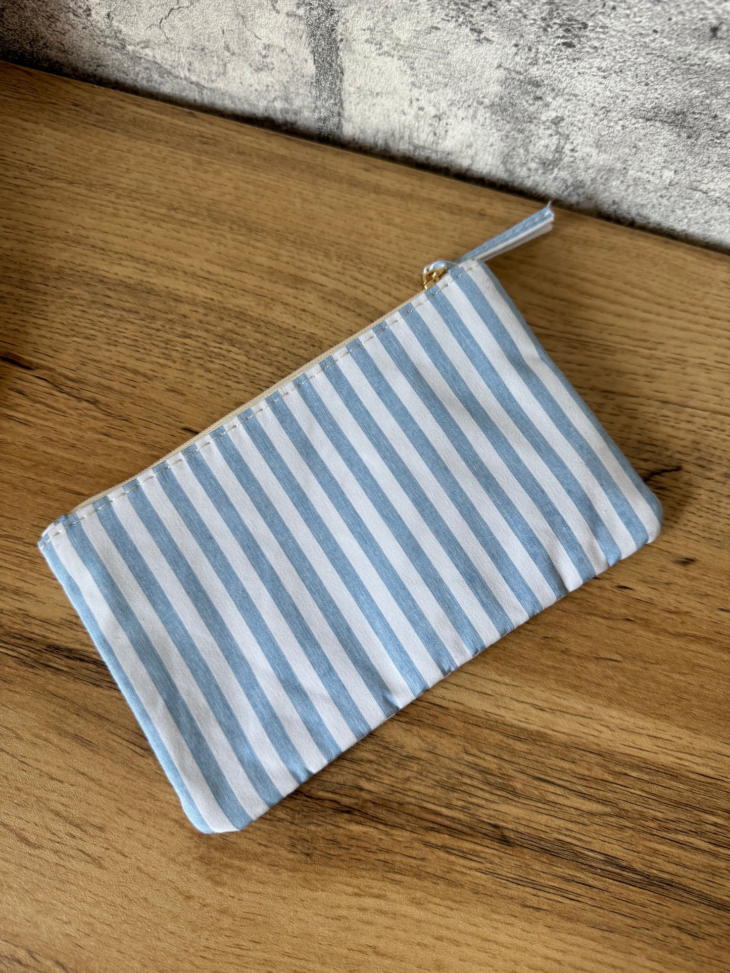 Pochette Cœur Rayé Bleu