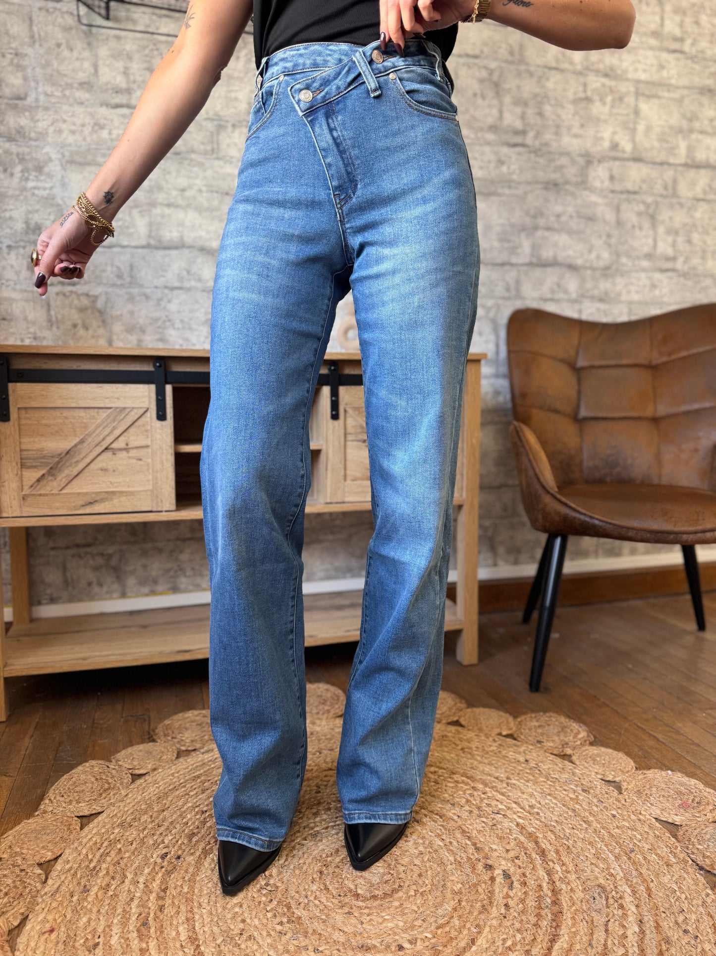 Jean’s Asymétrique Wide Extra Long