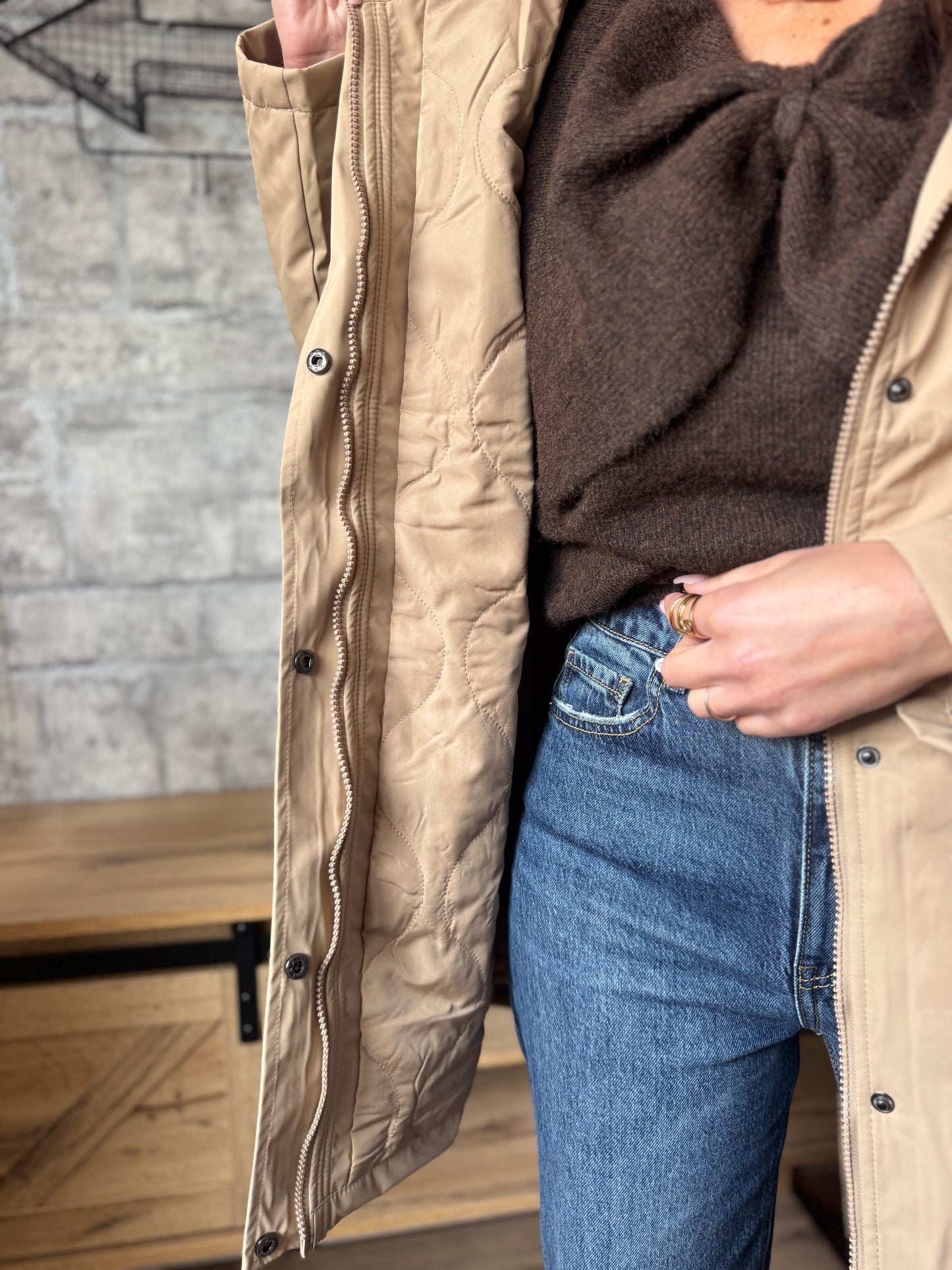 Parka Imperméable Beige