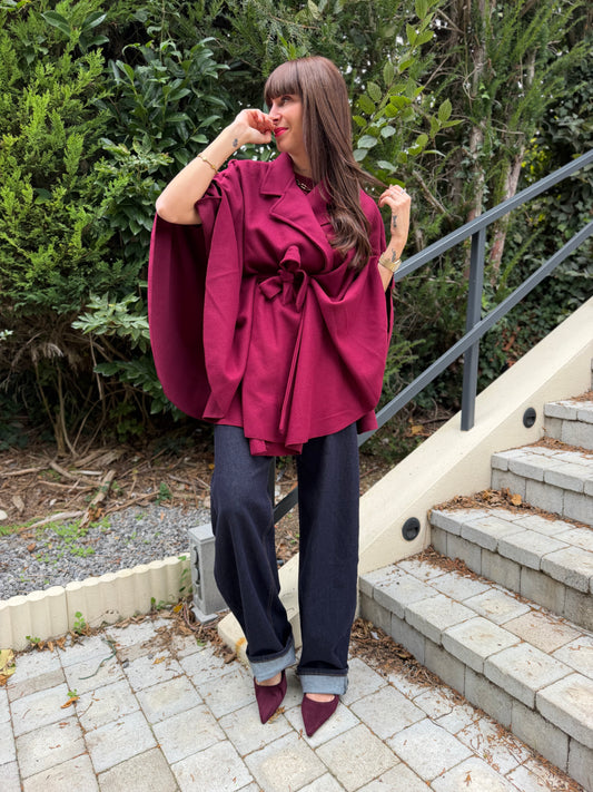 Manteau Cape Bordeaux