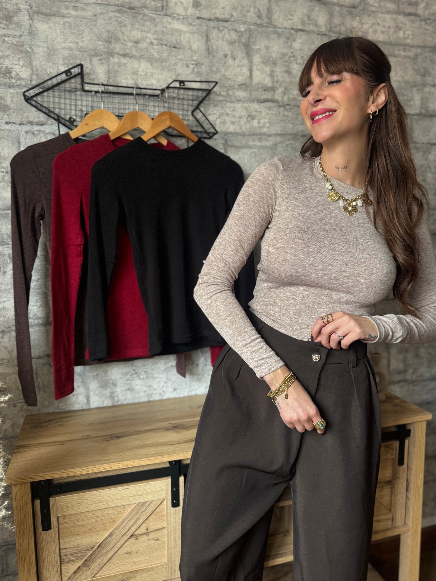 Pull Fin Basic Col Rond