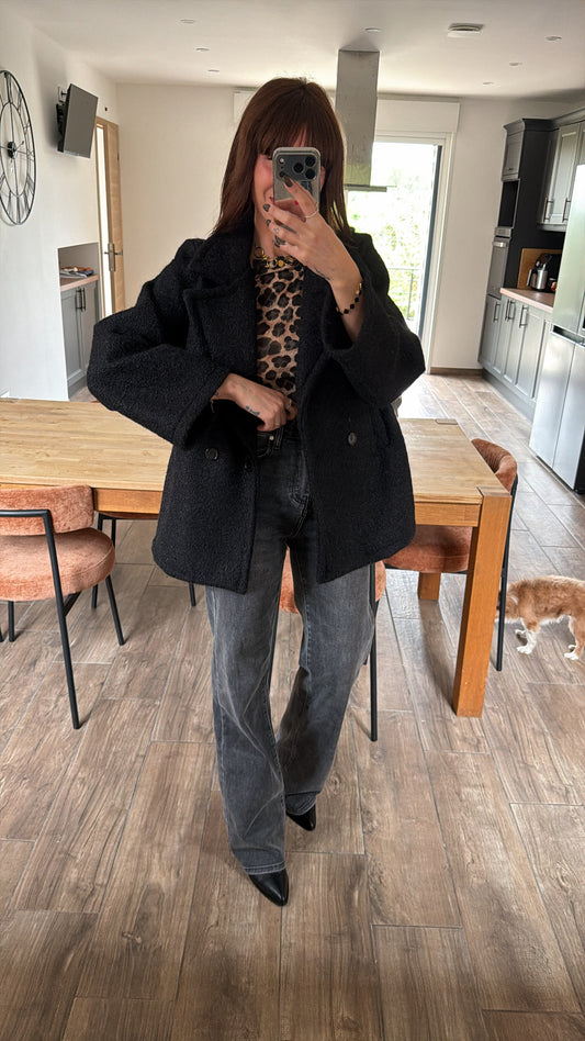 Manteau Bouclette Noir