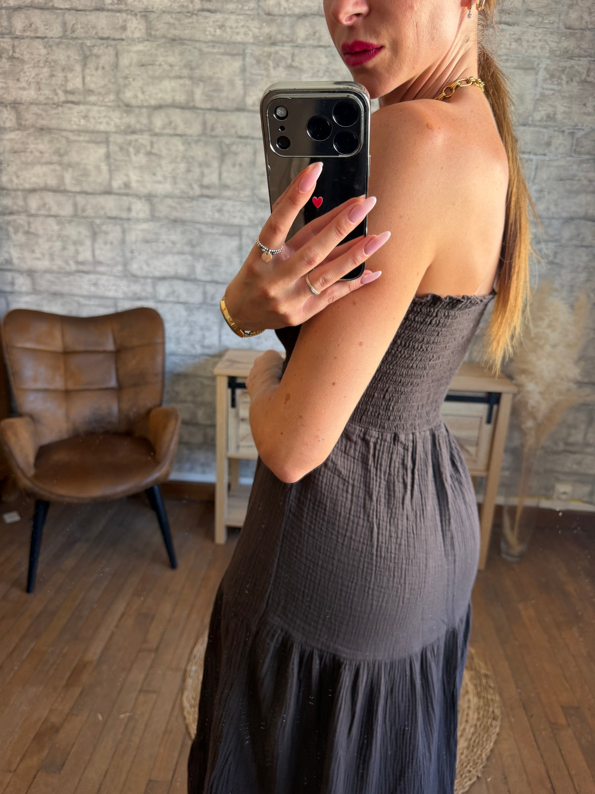 Robe Bustier Coton Chocolat
