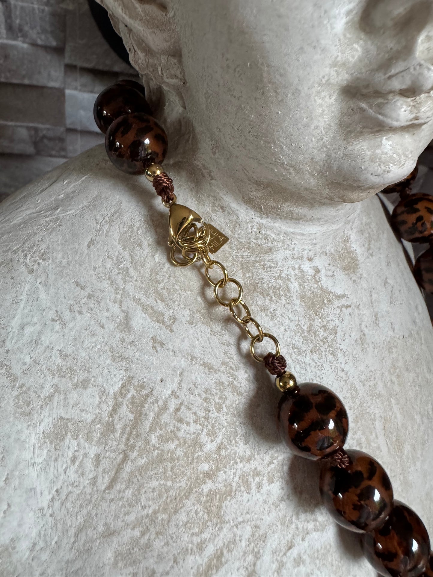 Collier Billes Léopard
