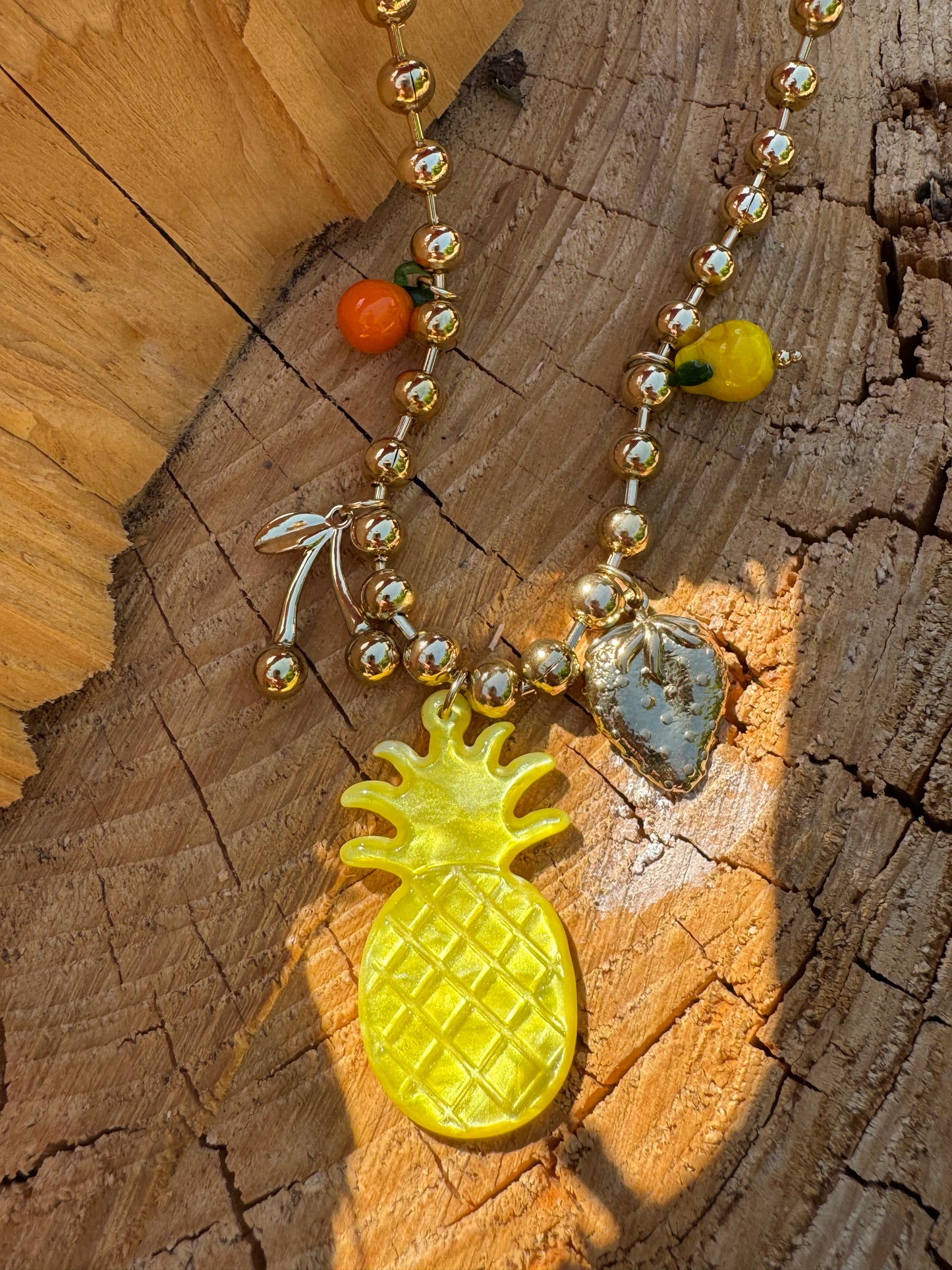 Collier Doré Ananas