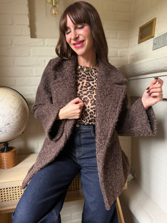 Manteau Bouclette Chocolat