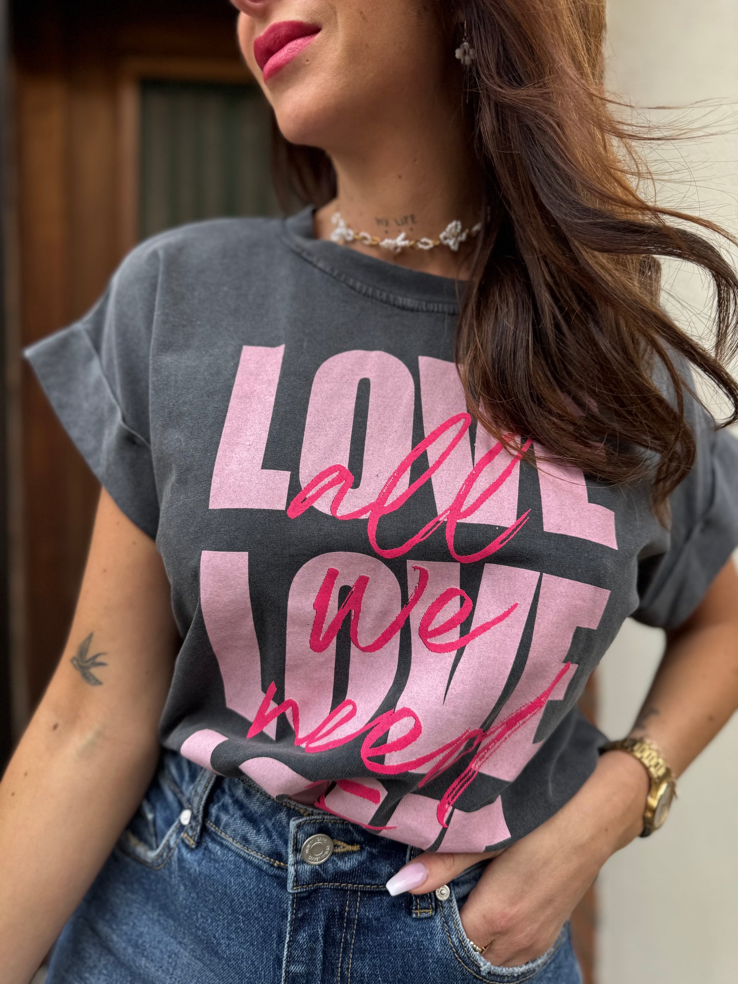 Tee-Shirt Gris Love