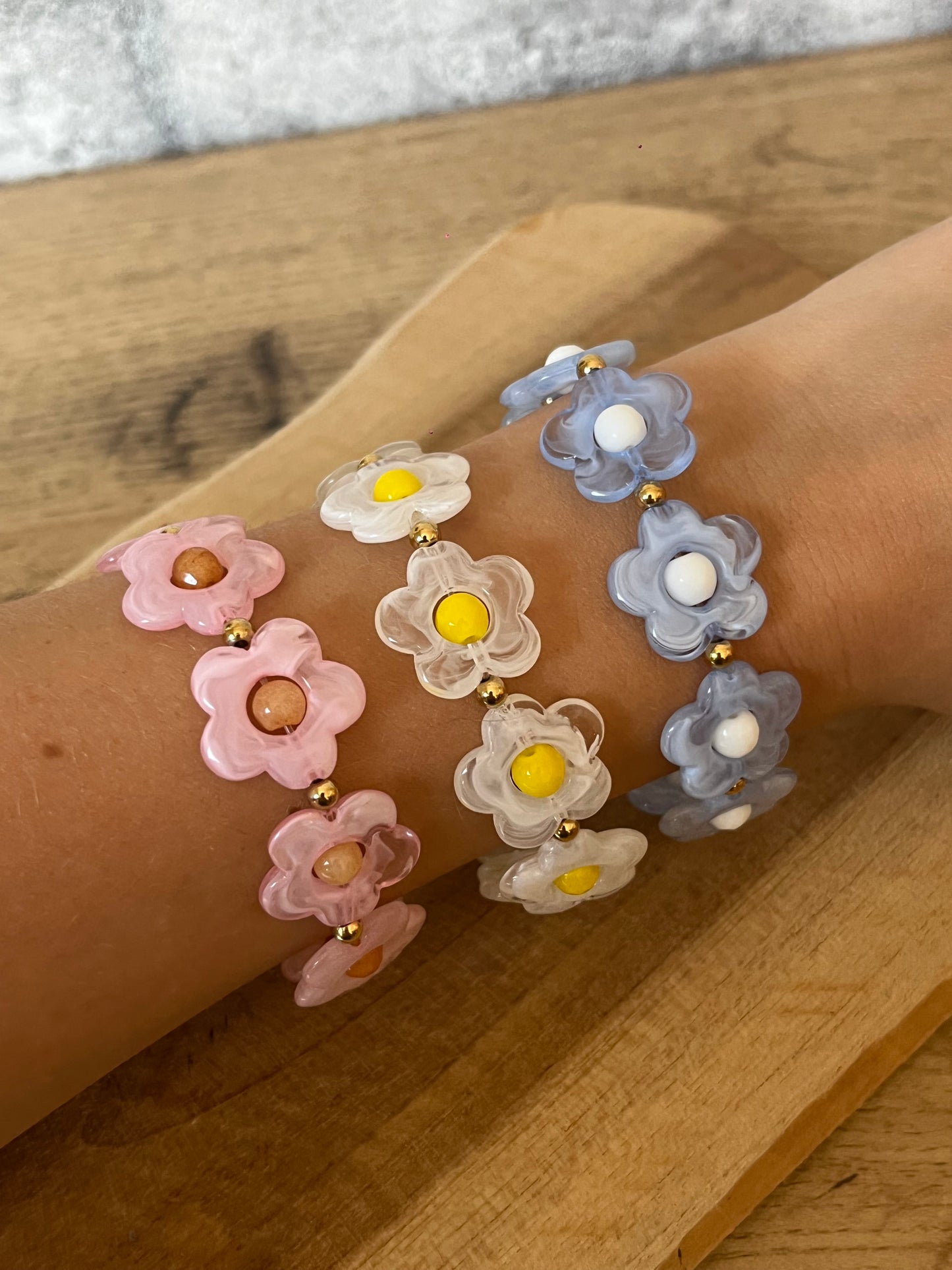 Bracelet Marguerite Blanc