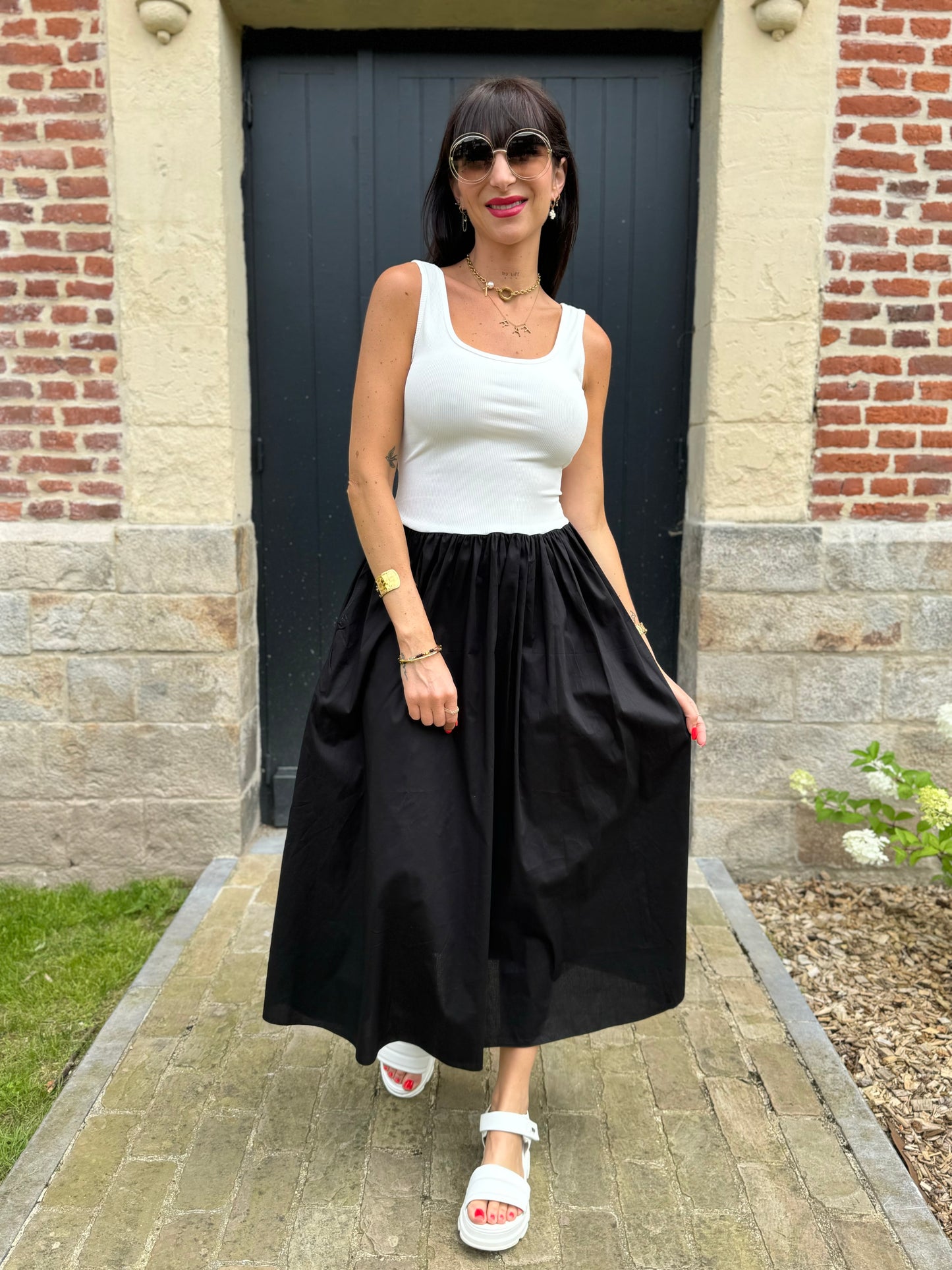 Robe Anna Blanc/Noir