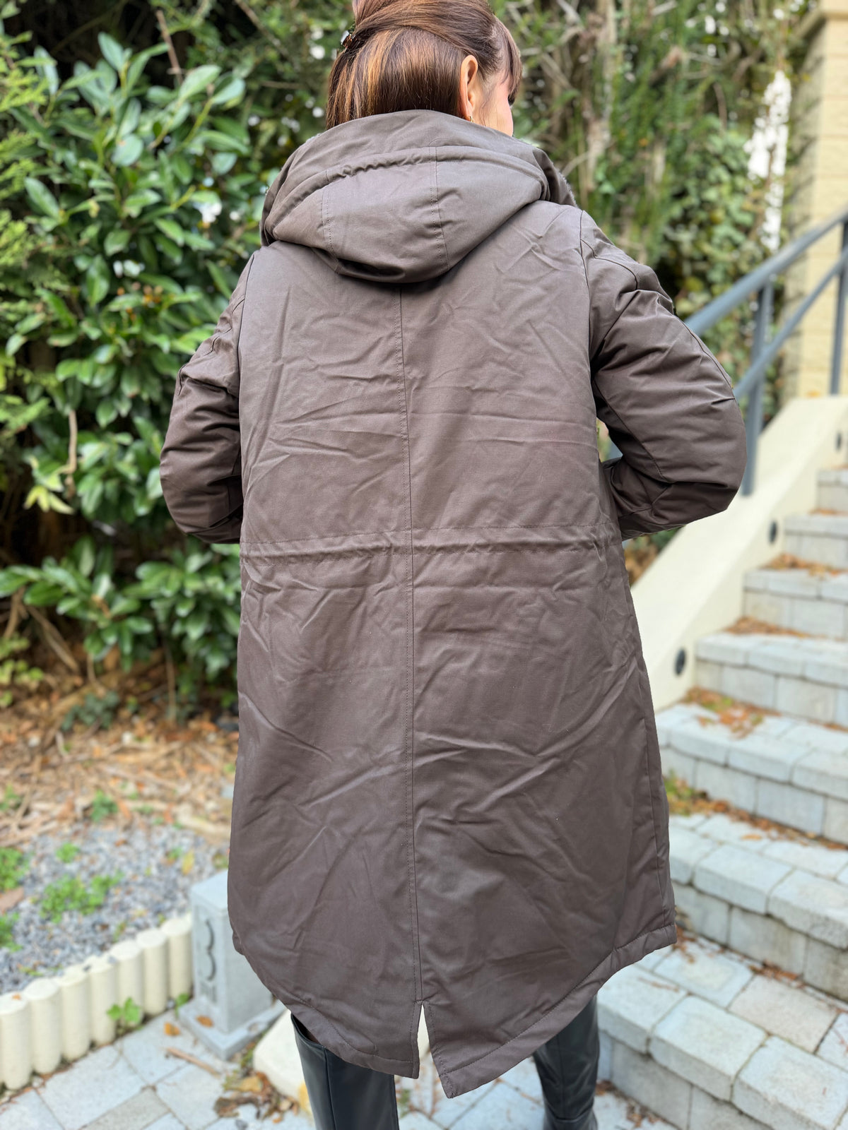 Manteau Fourré Parka Chocolat