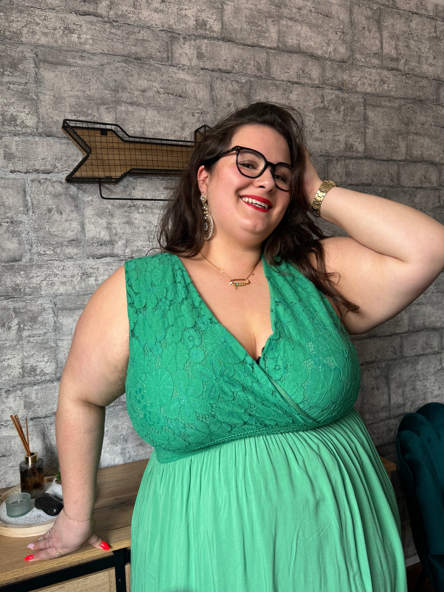 Robe Cleo Verte Pulpeuse (TU)