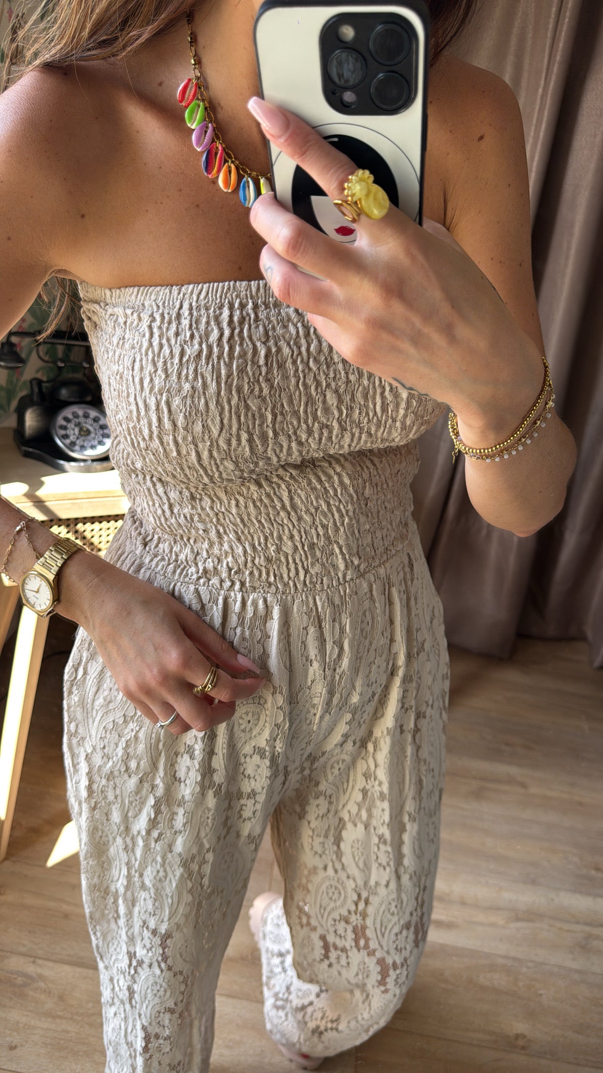 Combinaison Dentelle Beige