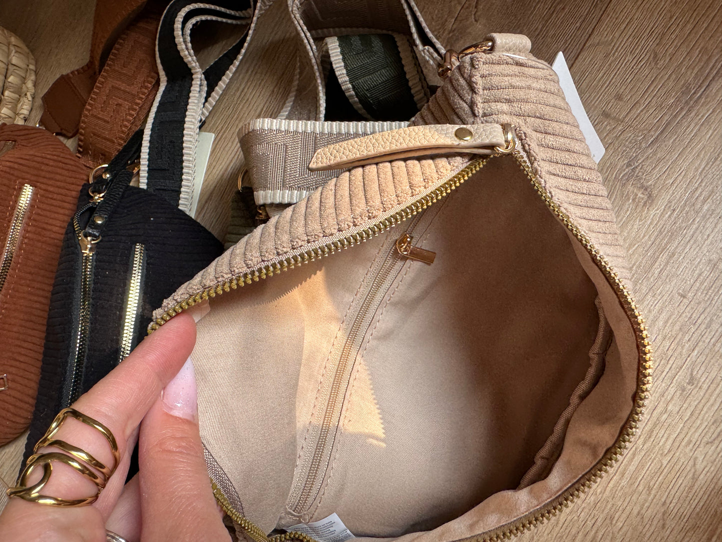 Sac Banane Double Zip Velours