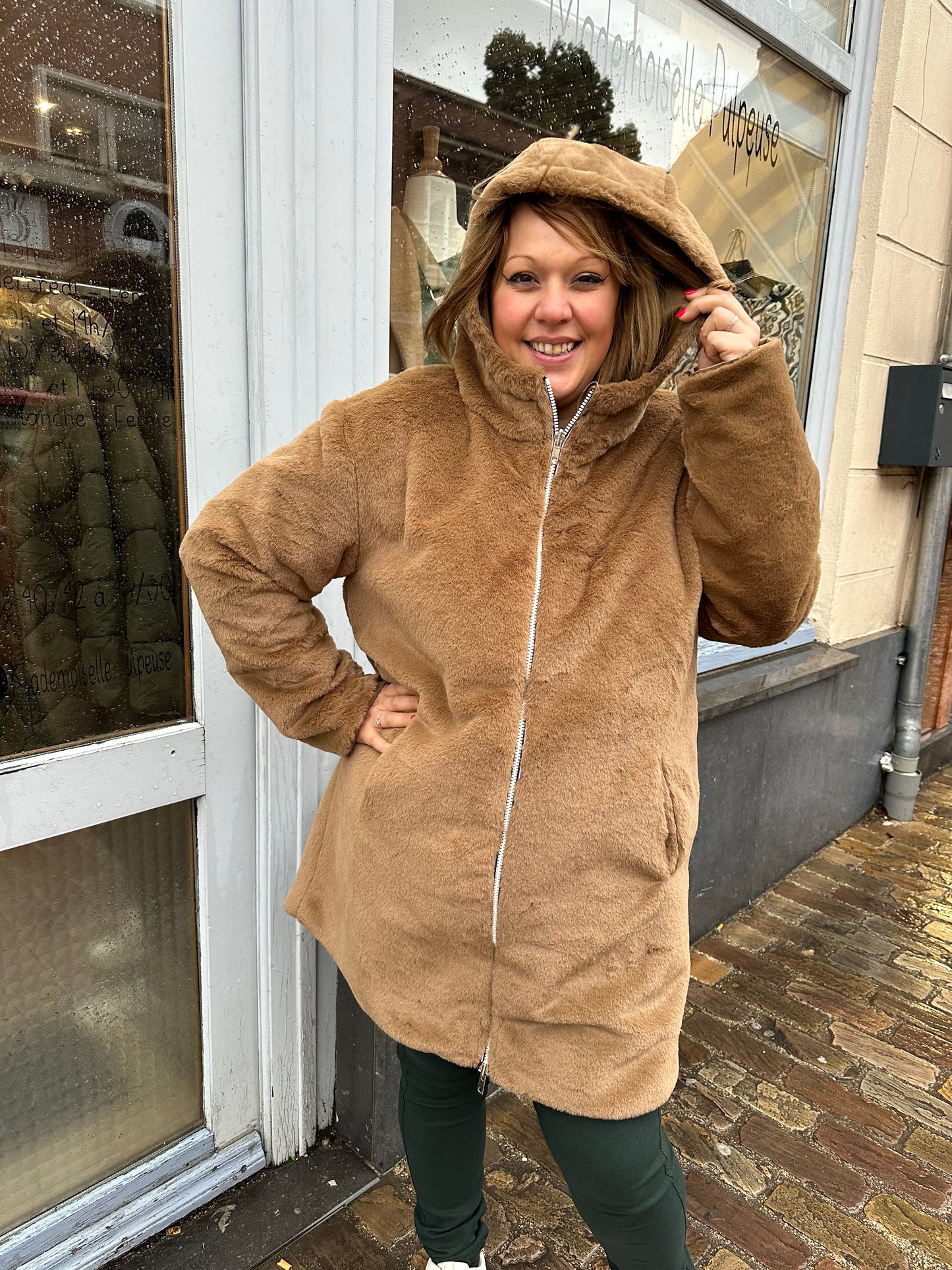 Imperméable Réversible Fourré Camel Pulpeuse