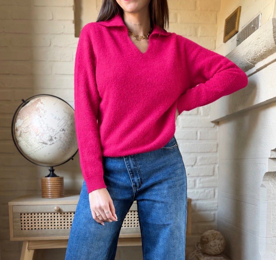 Pull Polo Fushia