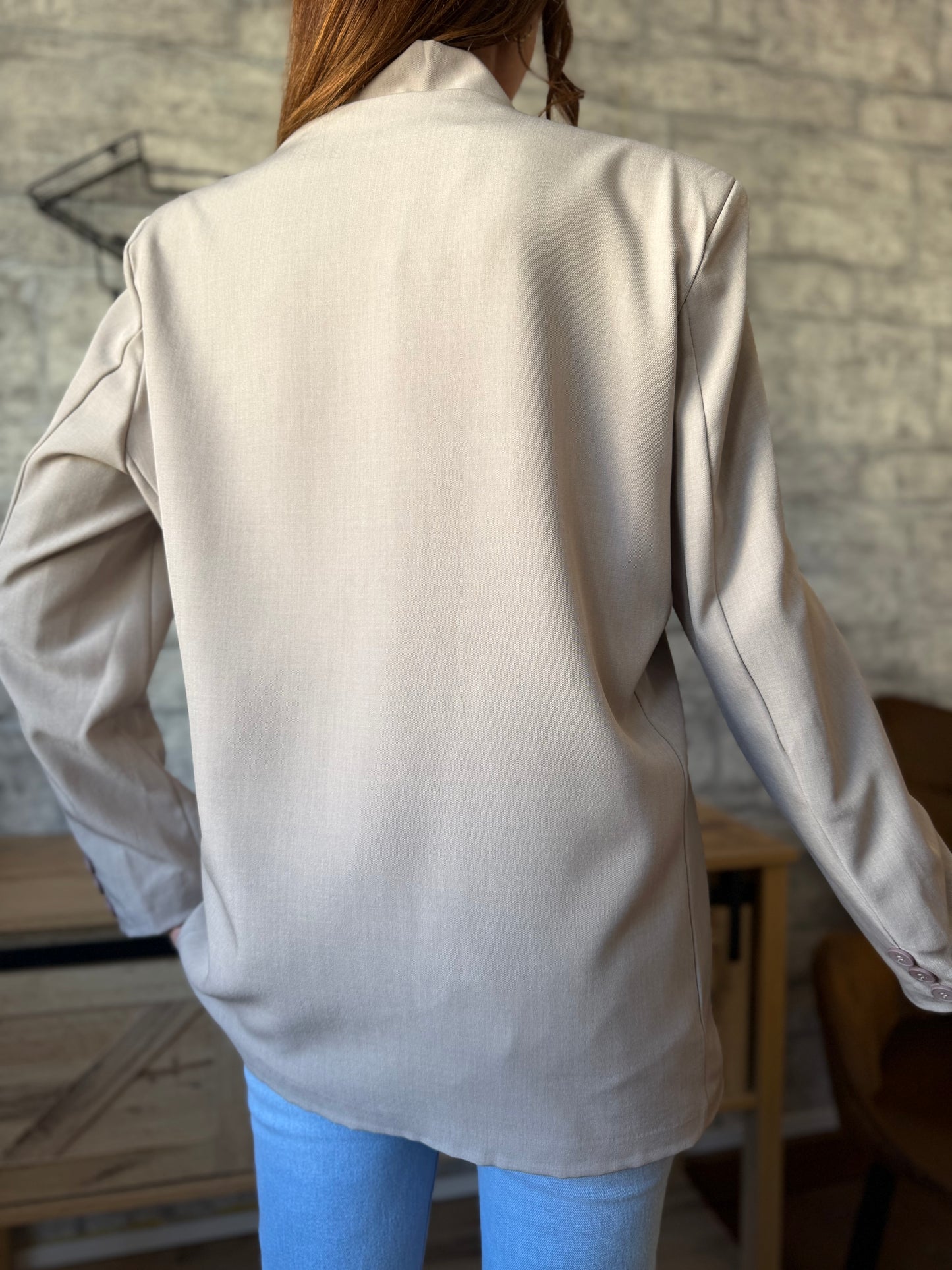 Blazer Asymétrique Taupe