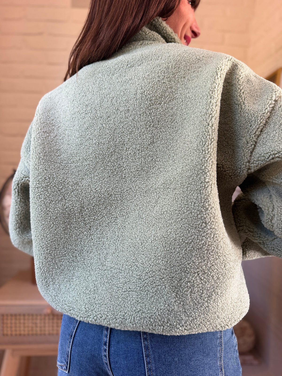 Veste Teddy Vert d’eau