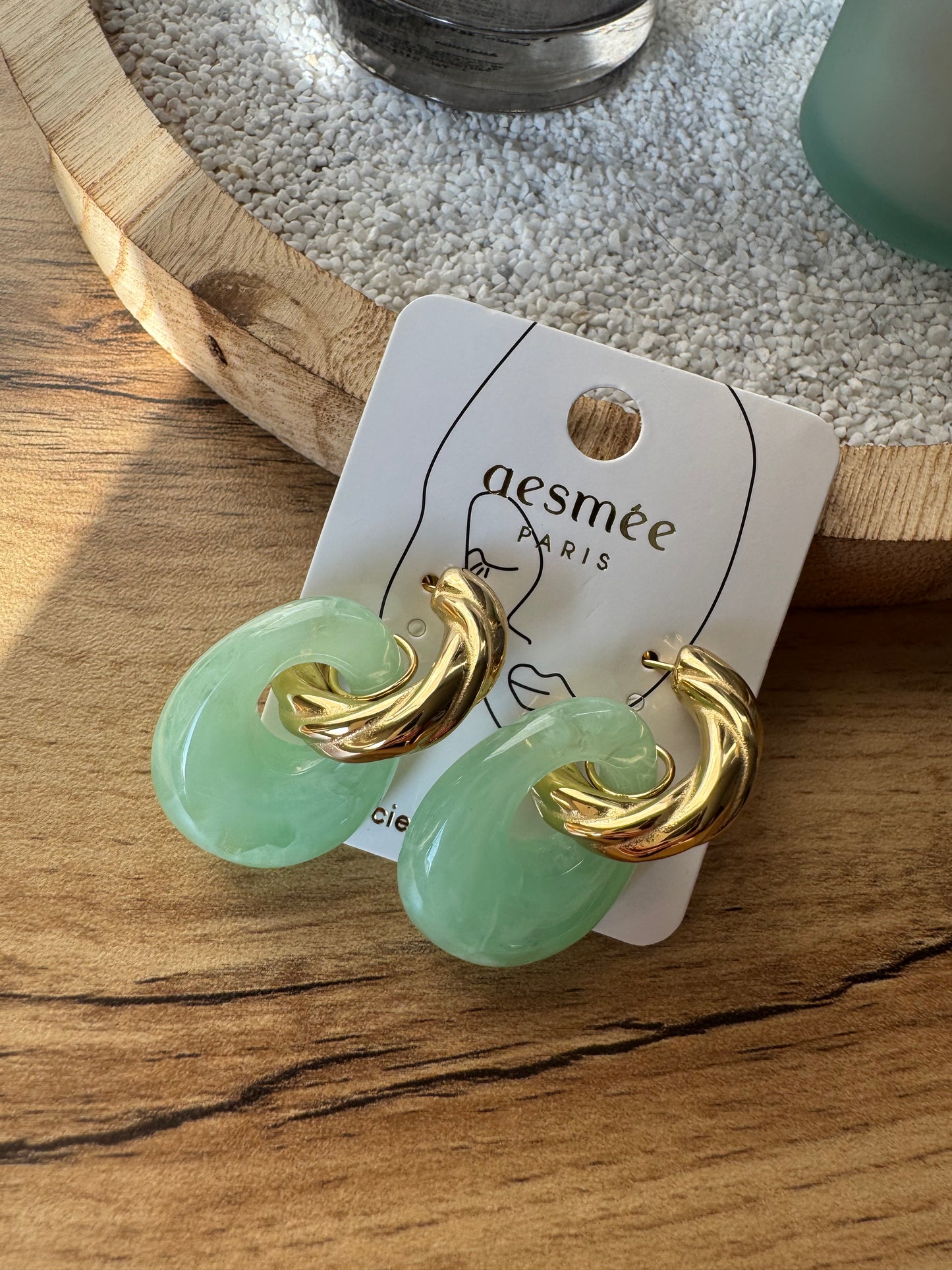 Boucle D’Oreille Goutte Vert