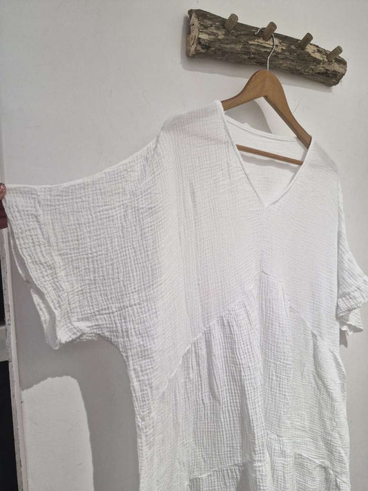 Robe Ample Coton Blanc
