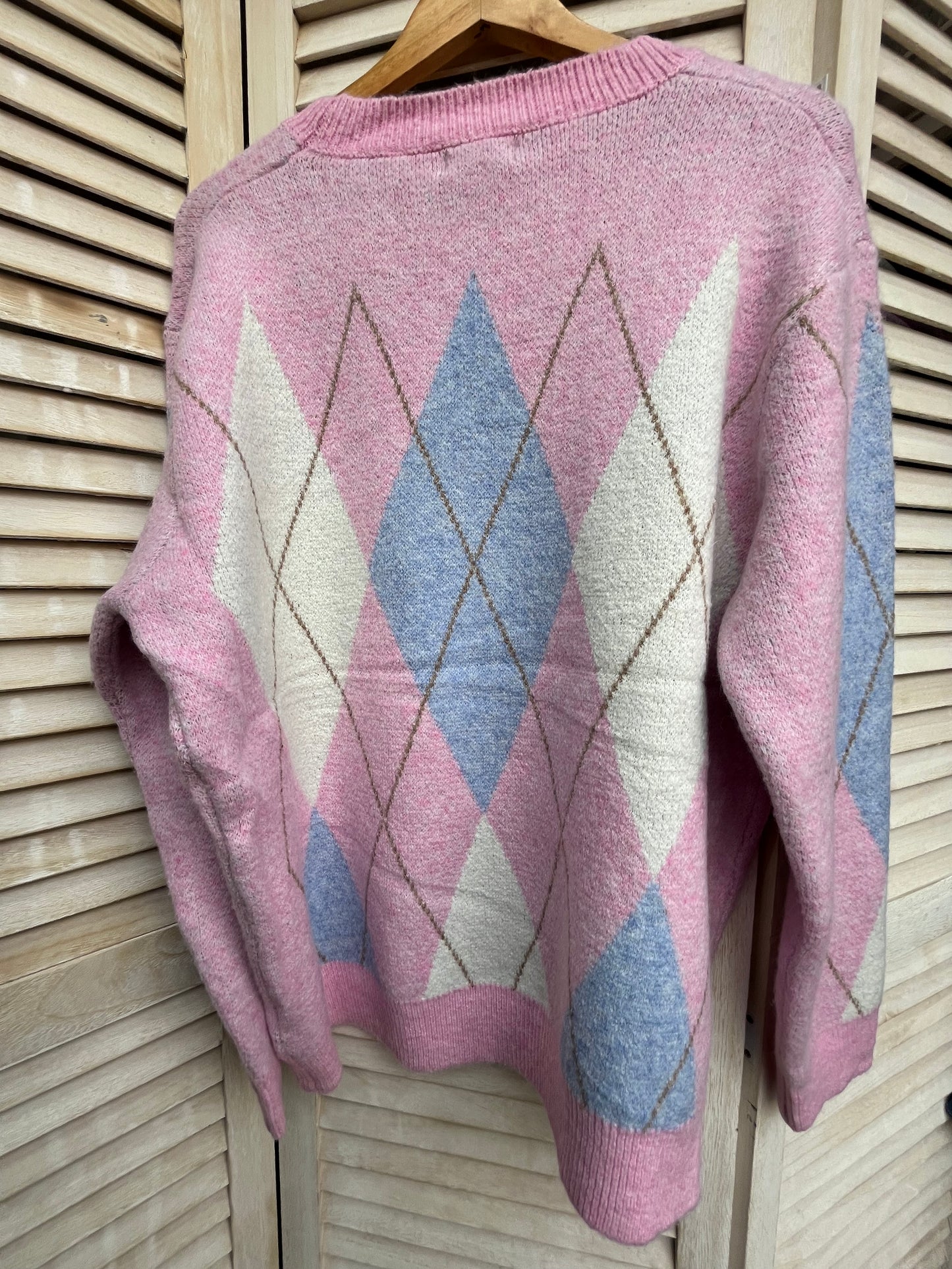 Pull Carreaux Rose Pulpeuse