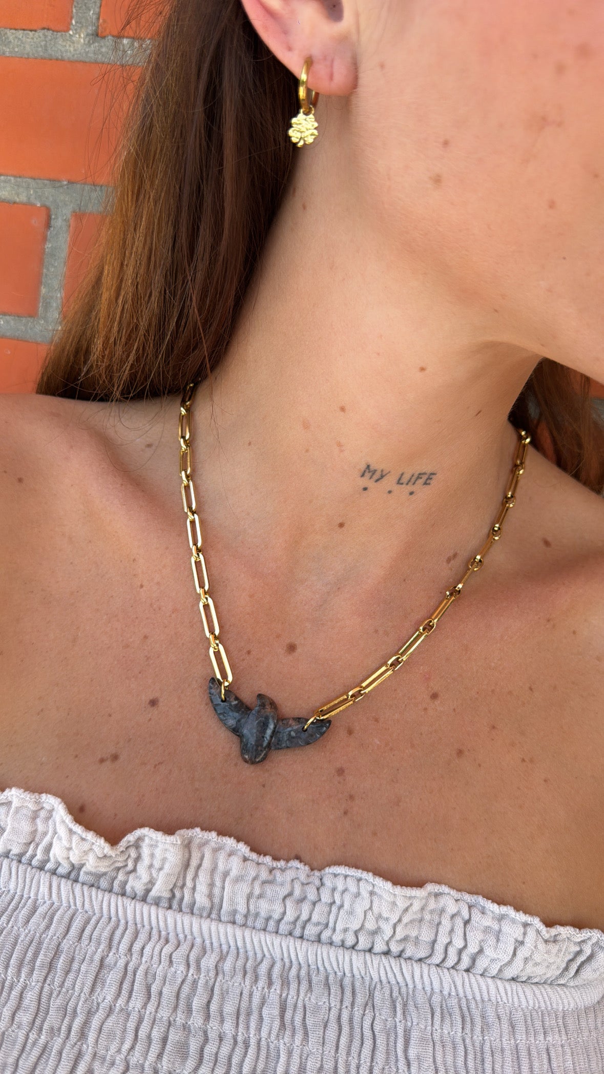 Collier Oiseau Obsidienne