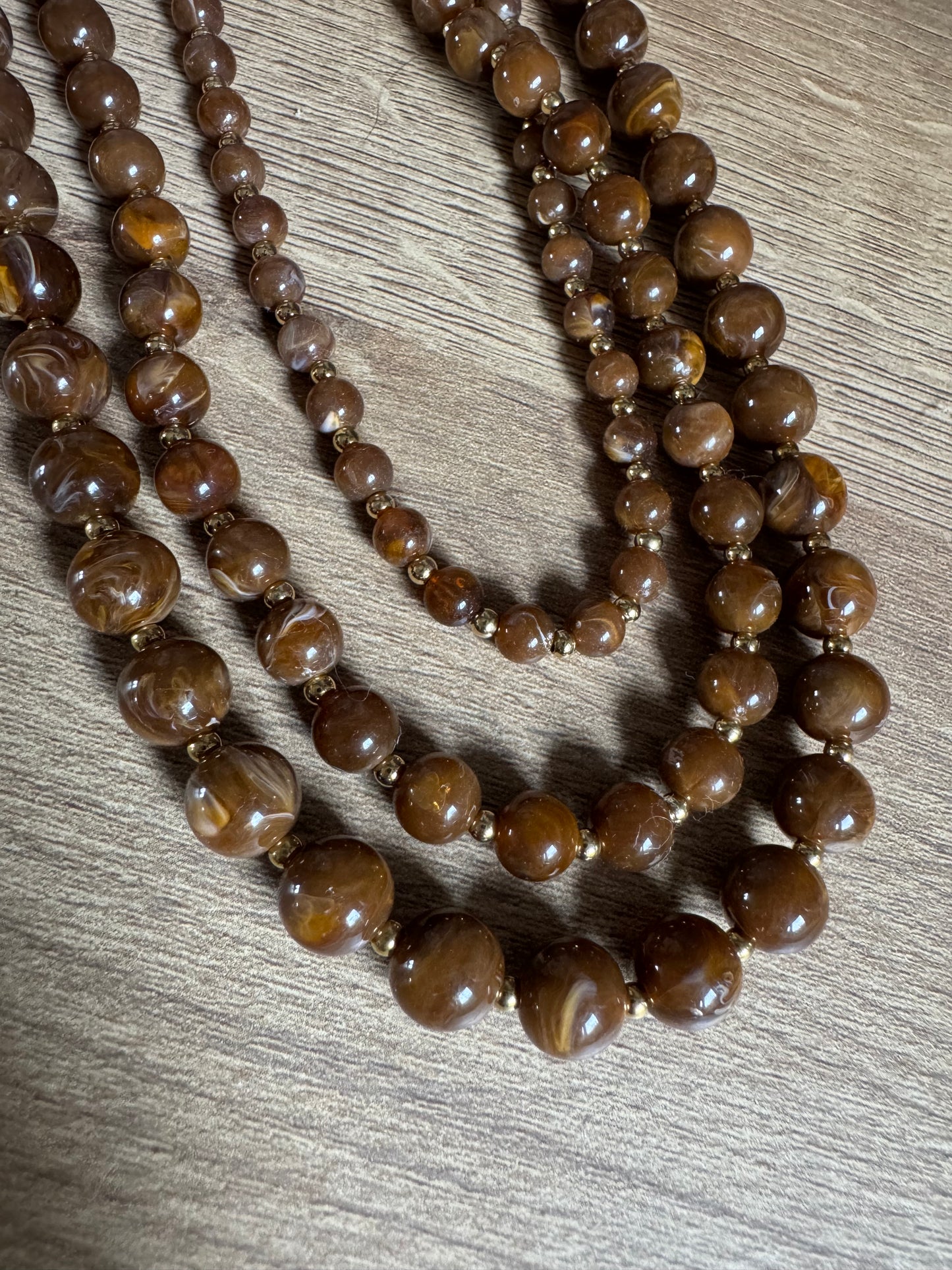 Collier Billes Chocolat