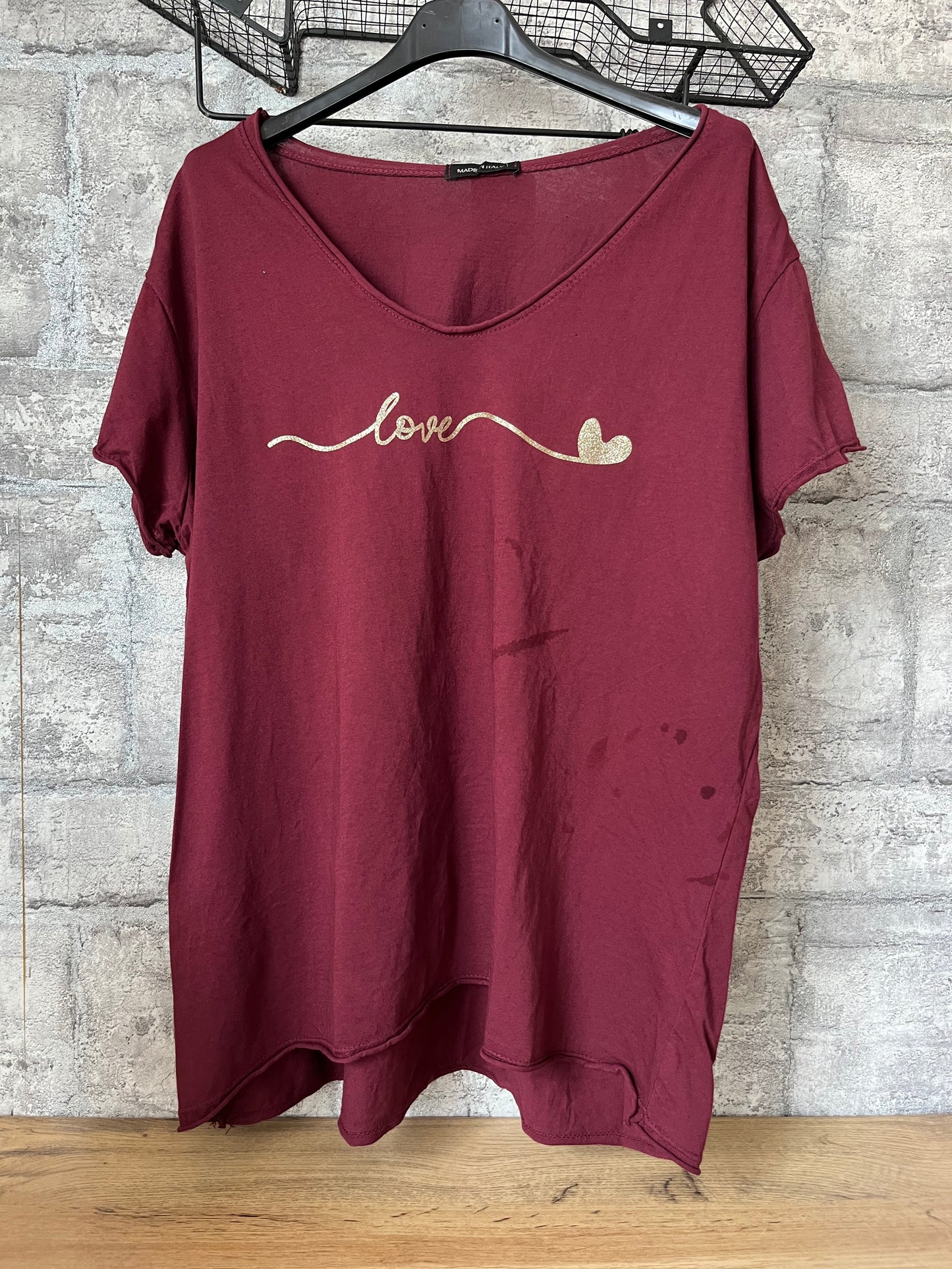 Tee-Shirt Love Bordeaux Pulpeuse