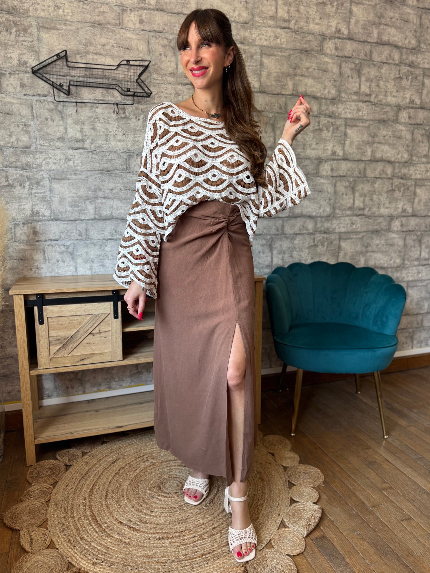 Top Manche Crochet