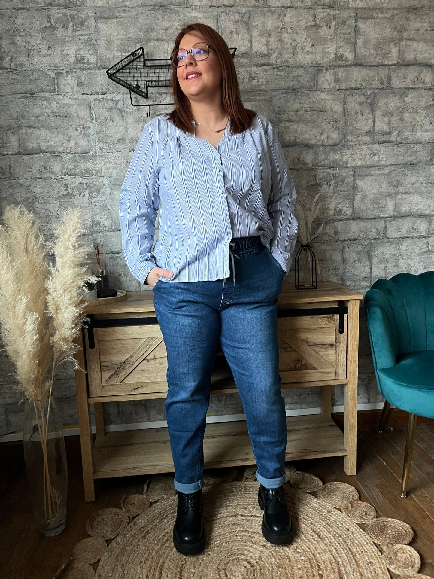 Chemise Rayé Bleu Pulpeuse