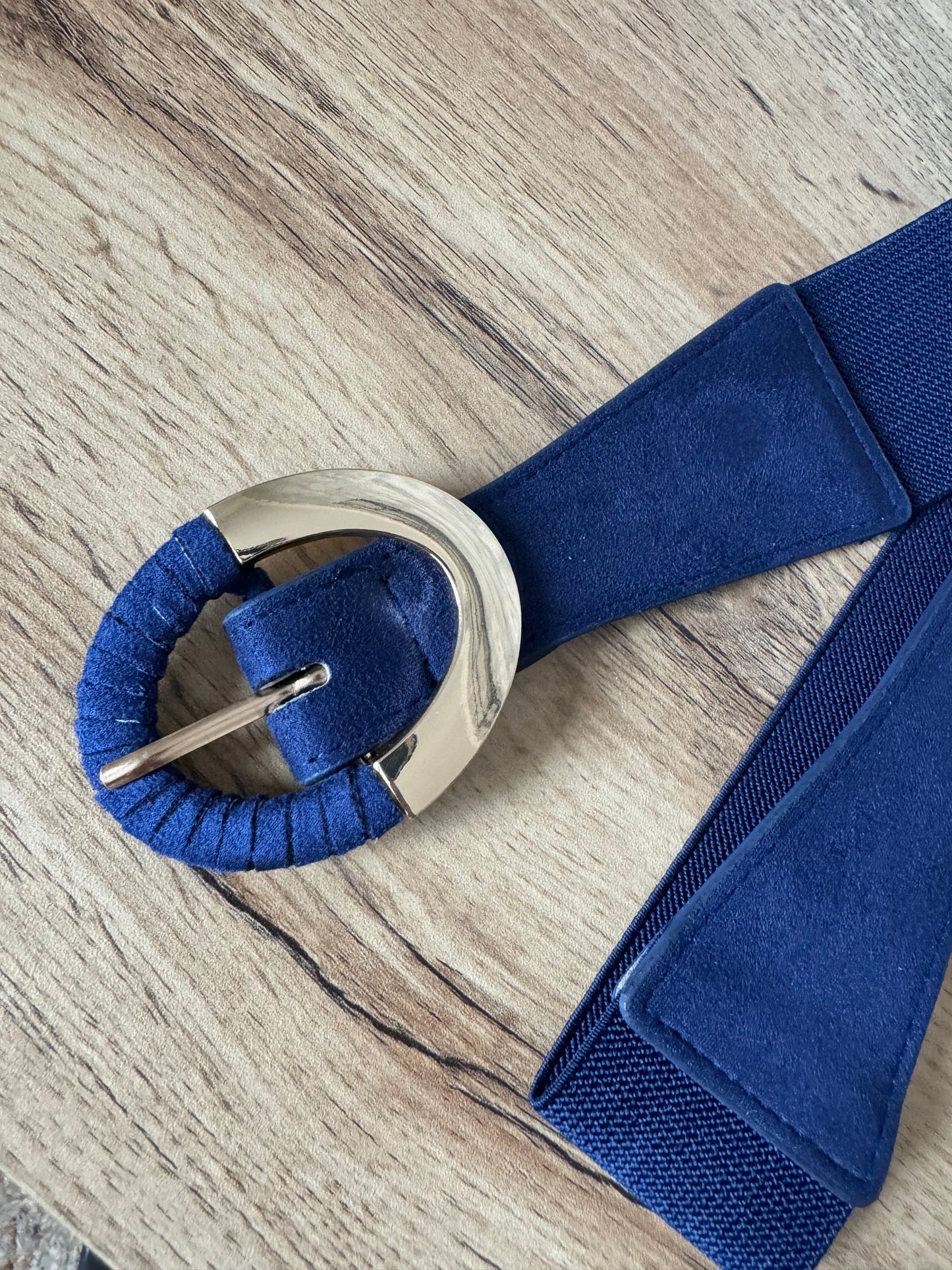 Ceinture Bi-Matiere Bleu Marine