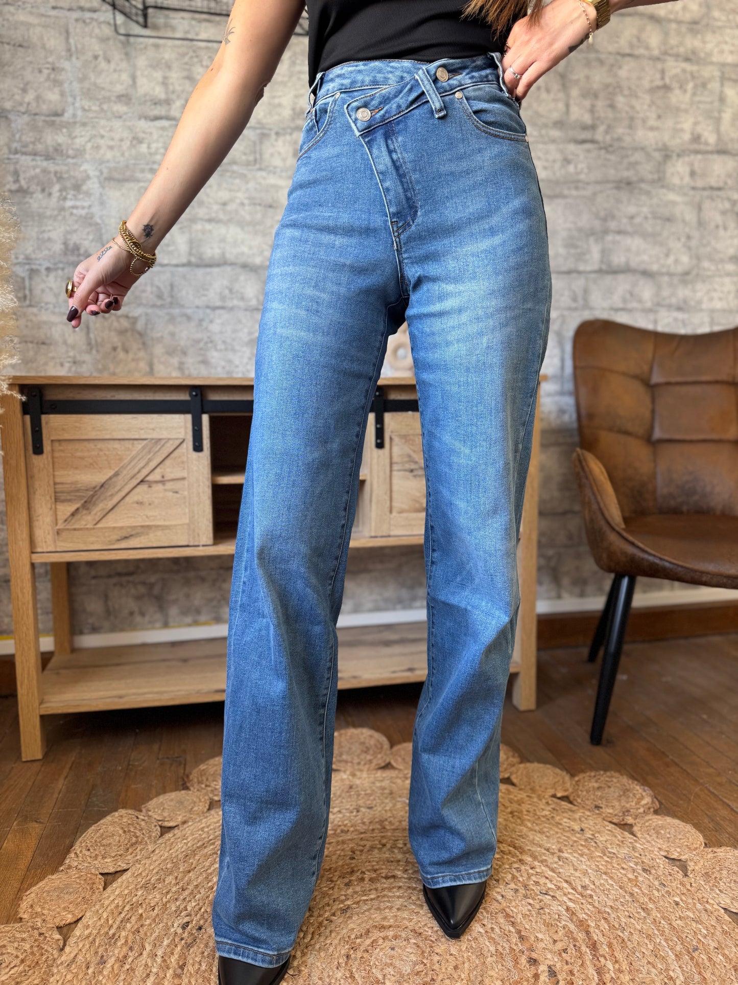 Jean’s Asymétrique Wide Extra Long