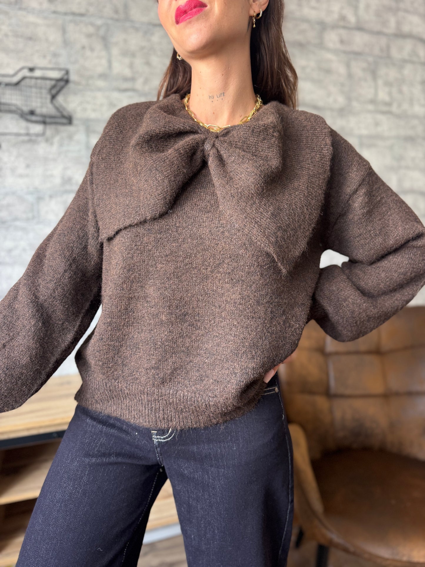 Pull Noeud Chocolat