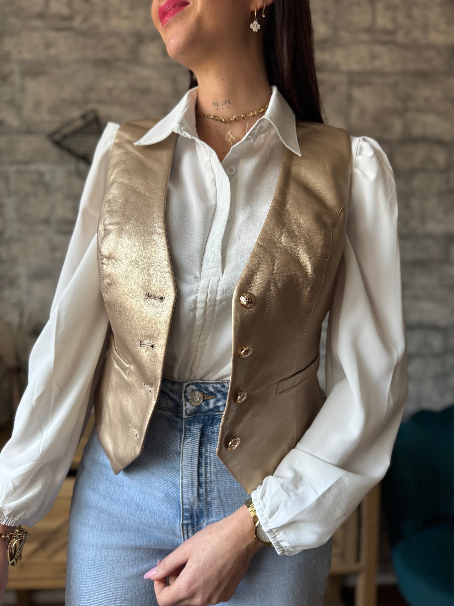 Veste Boléro Simili Doré