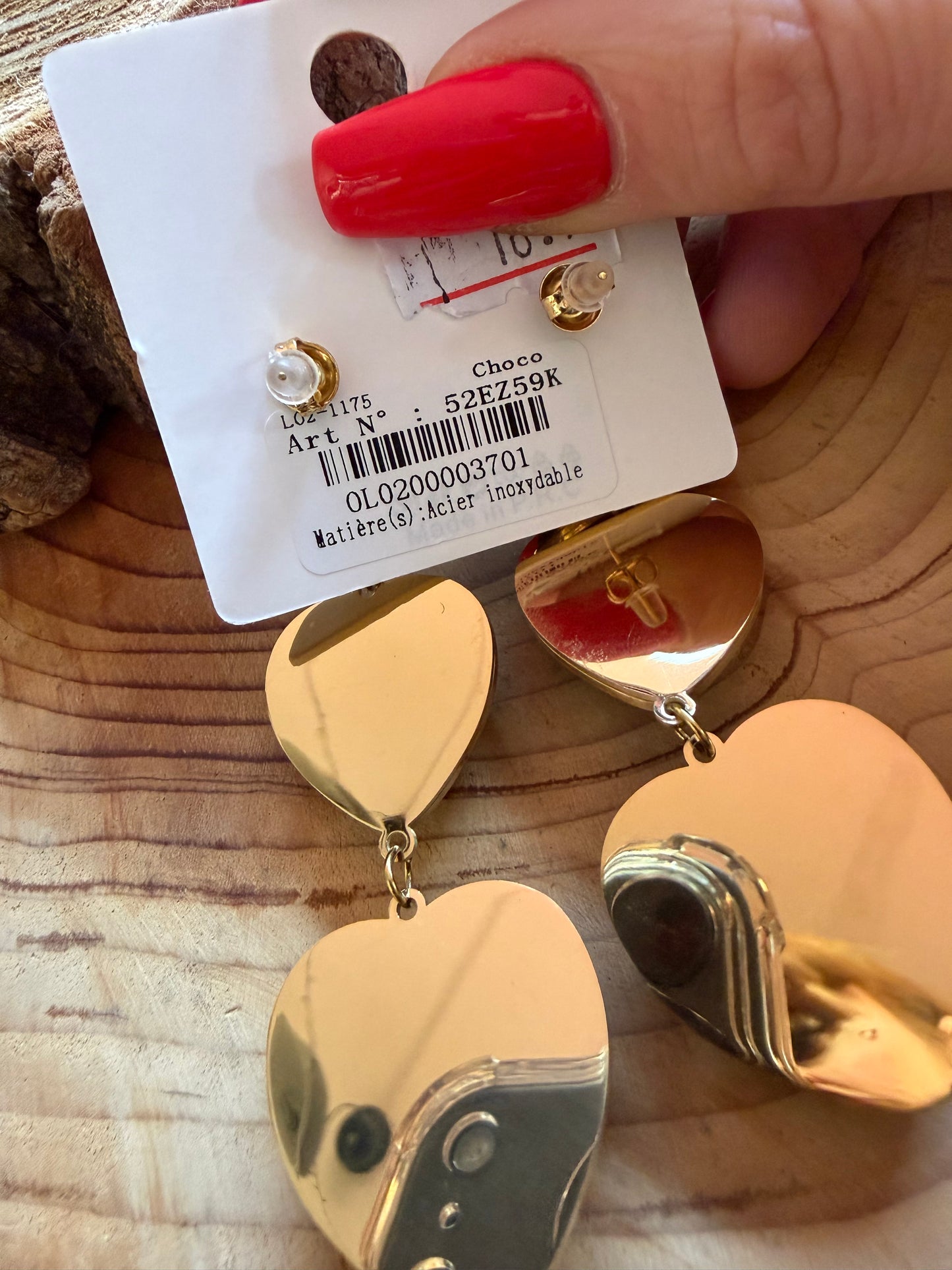 Boucle d’oreille Trio Coeur Choco