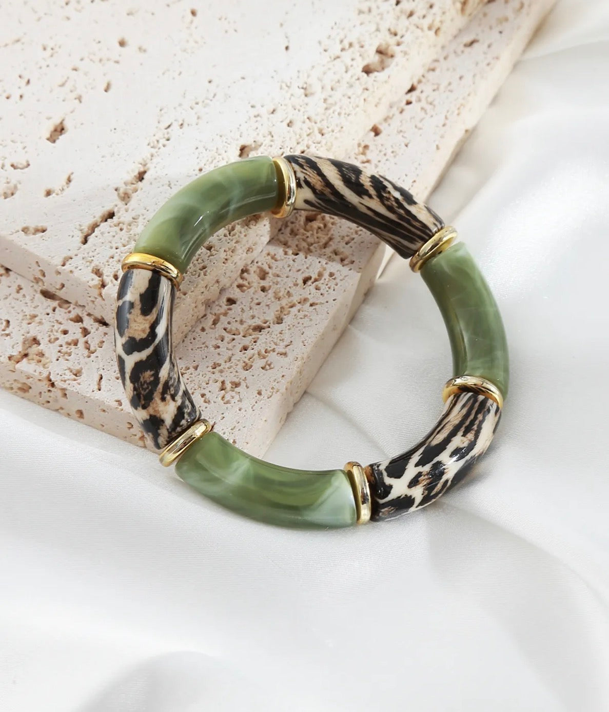 Bracelet Léopard Kaki
