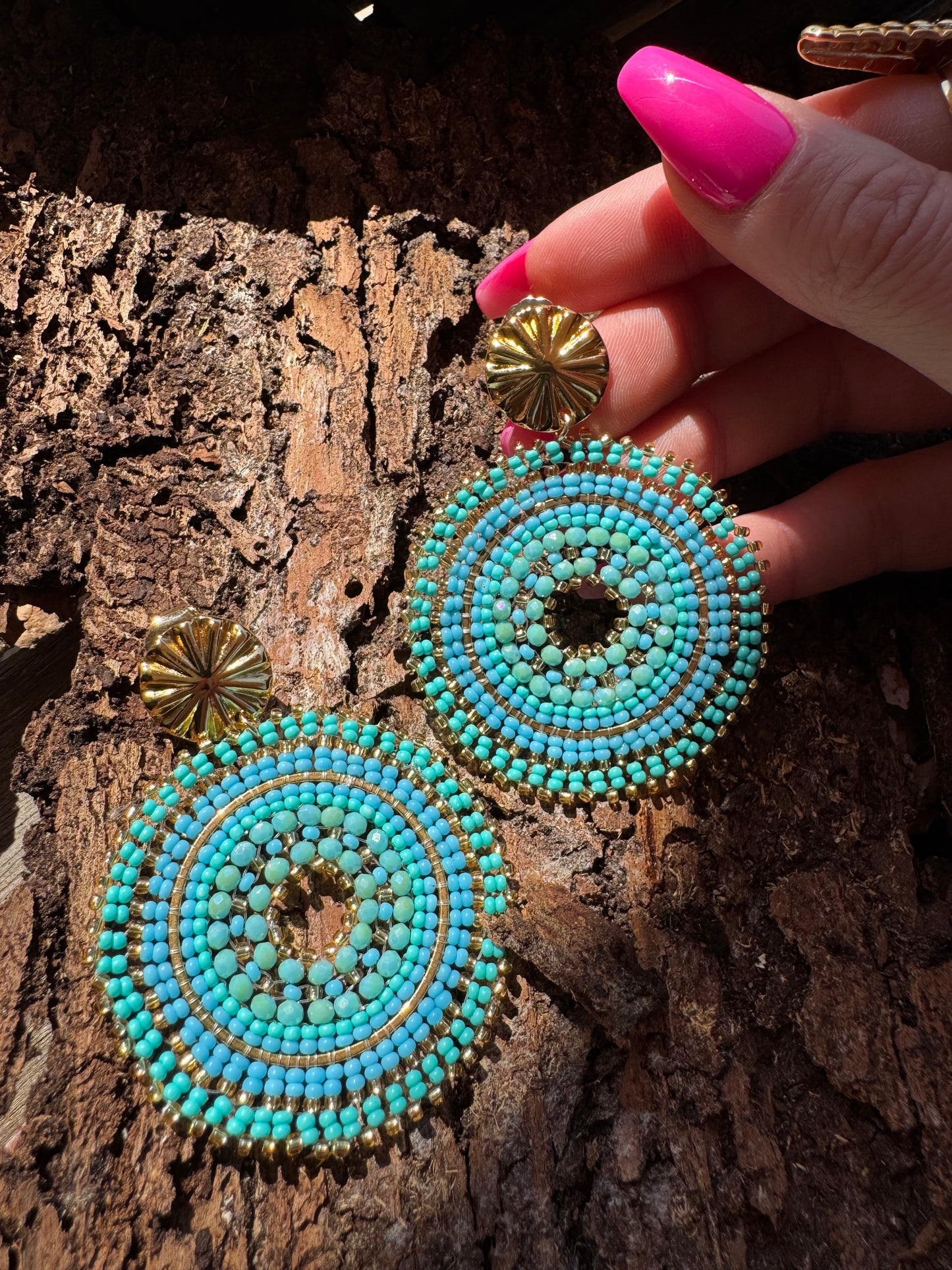 Boucle D’oreille Joy Bleu doré