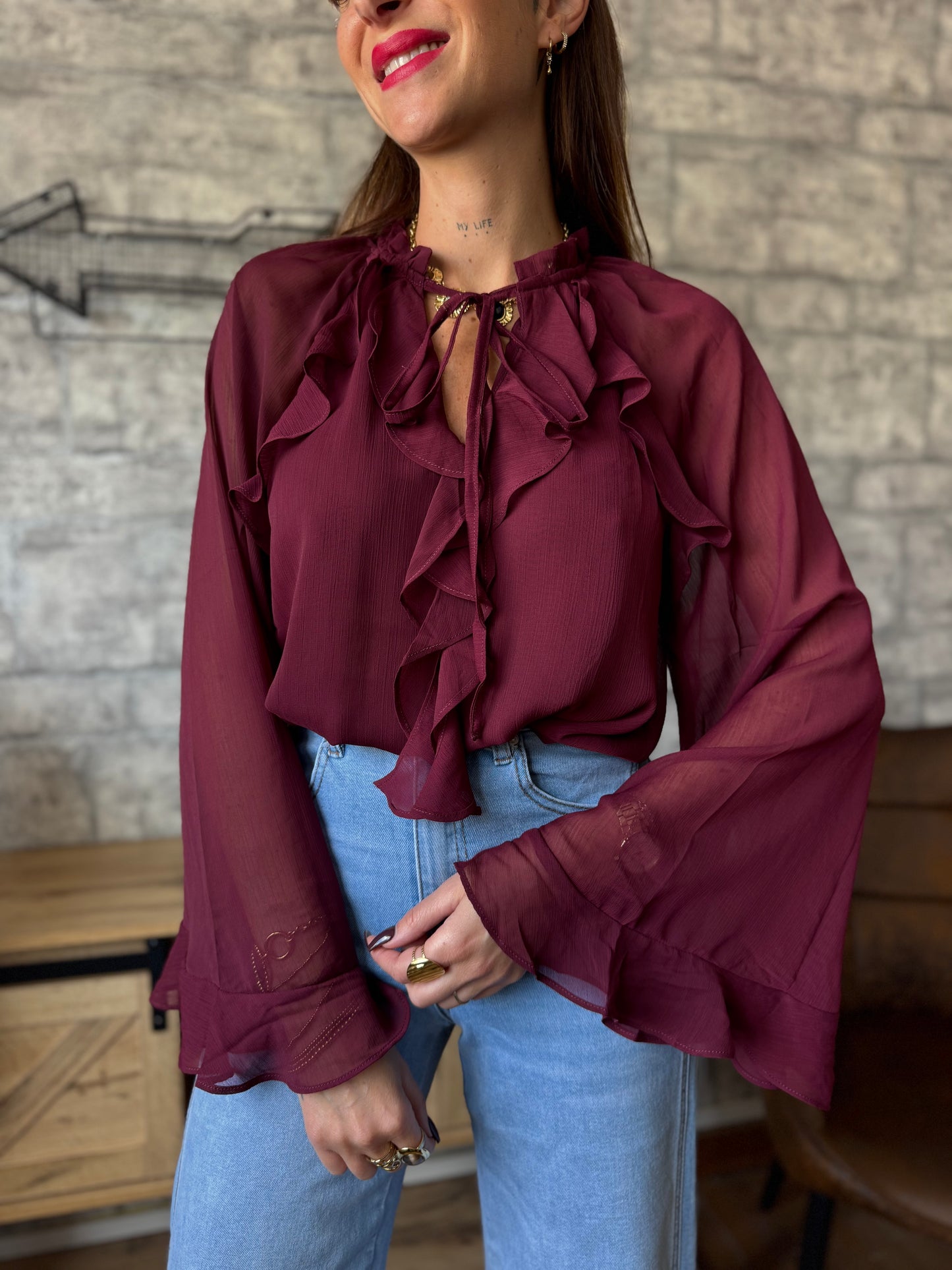 Blouse Serena Bordeaux (taille 36/38)