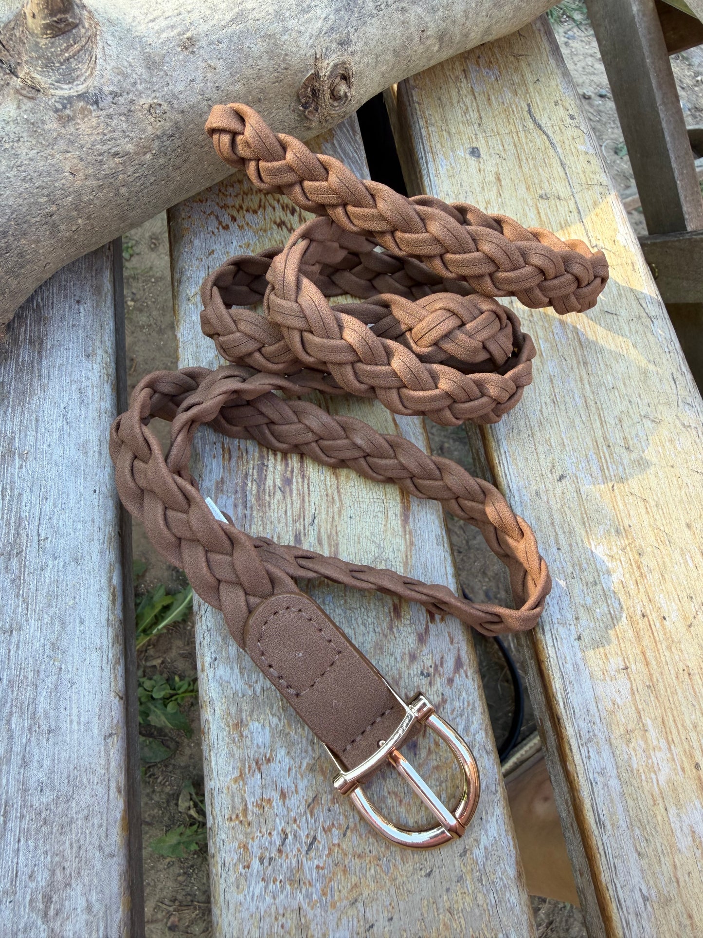 Ceinture Tresse Camel