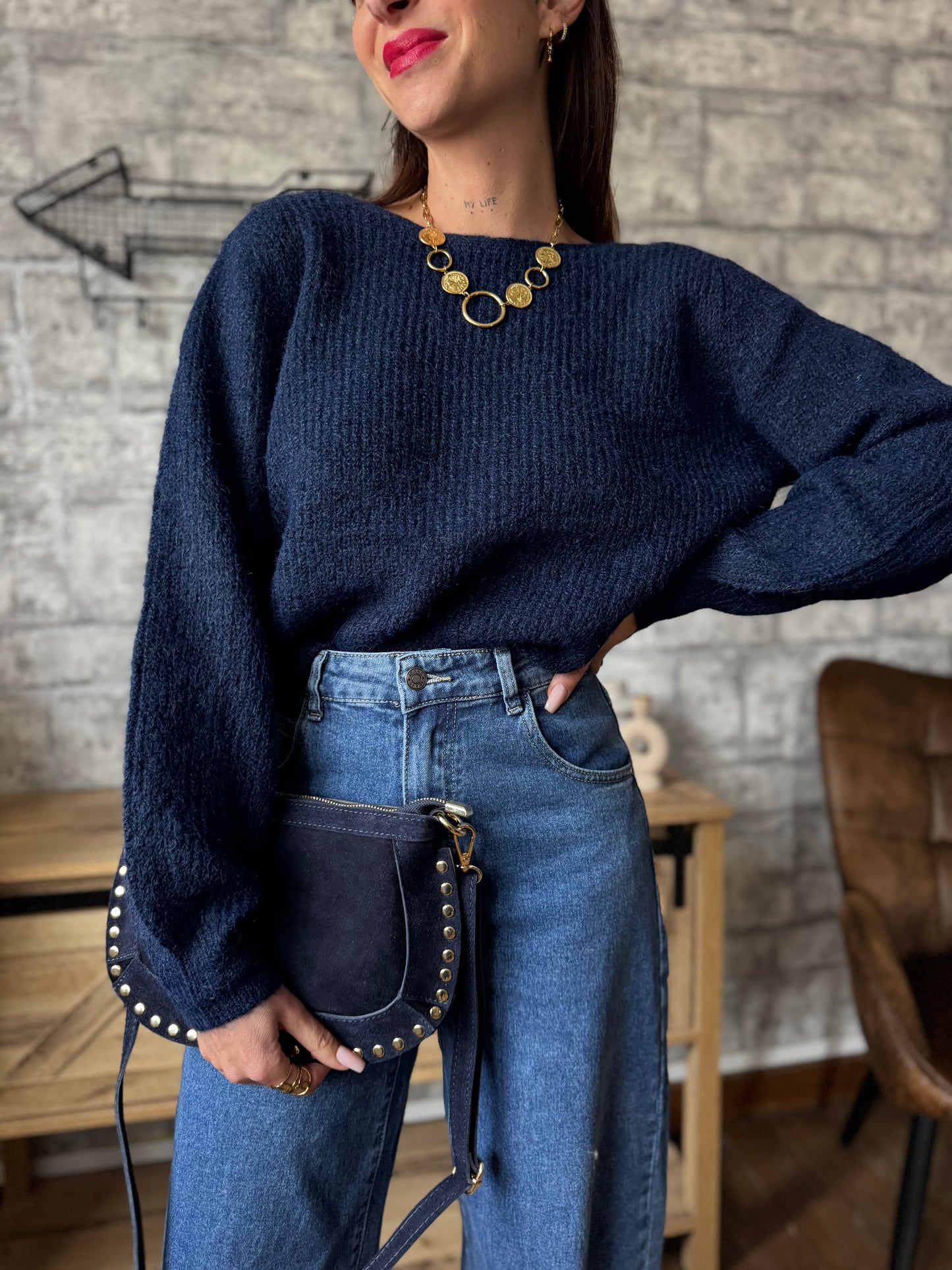 Pull Emma Reversible Bleu