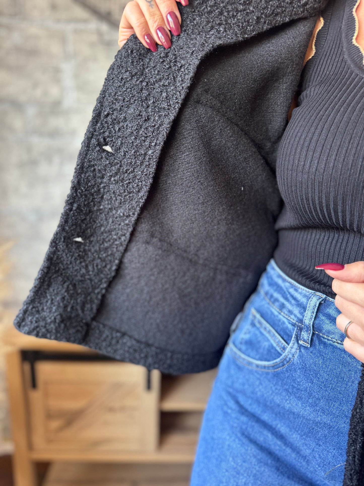 Veste Teddy Noire