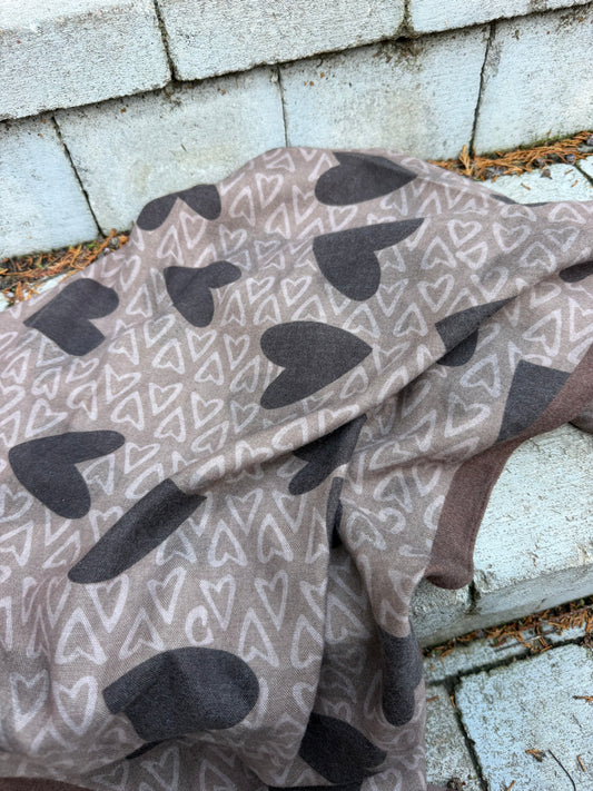 Foulard Cœur Marron