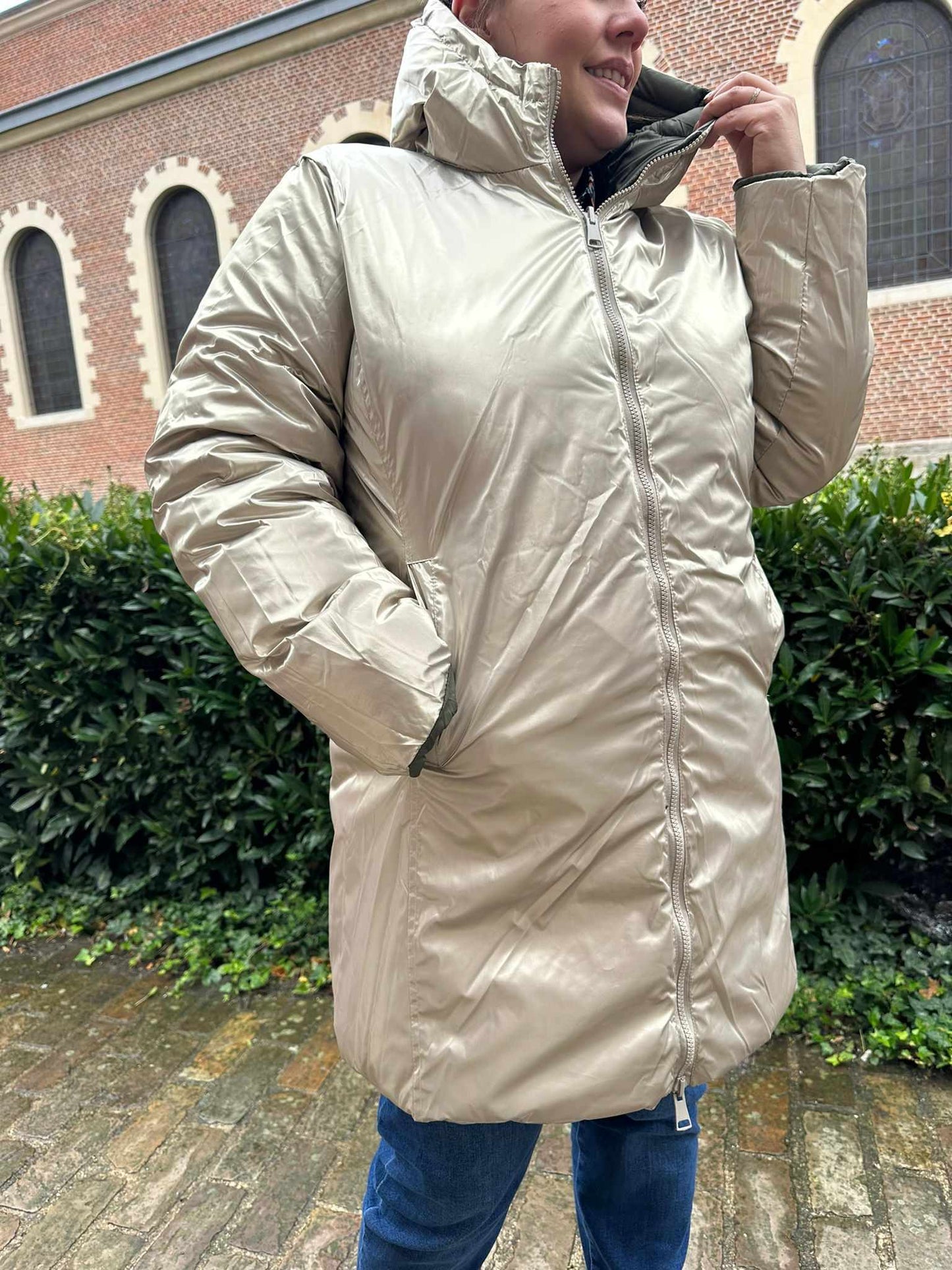 Doudoune Kaki Réversible Imperméable Pulpeuse