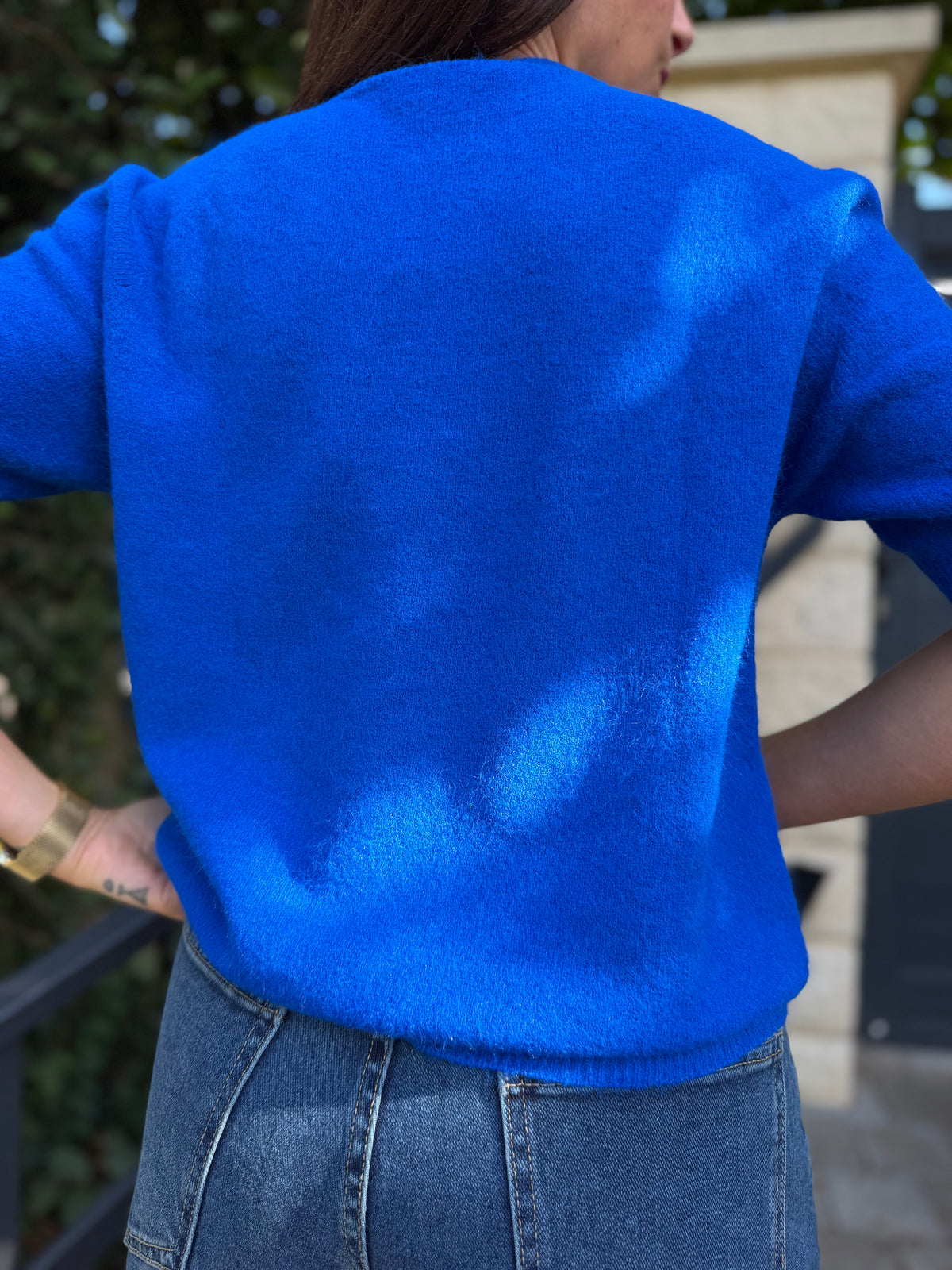 Pull Manche Courte Bleu Roi