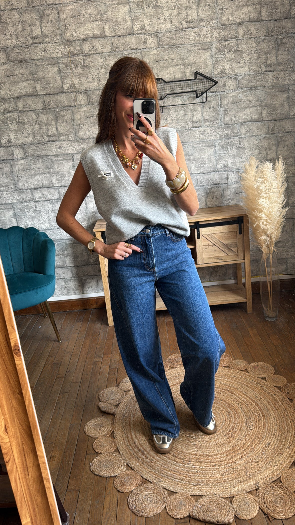 Pull Sans Manches Chance Gris