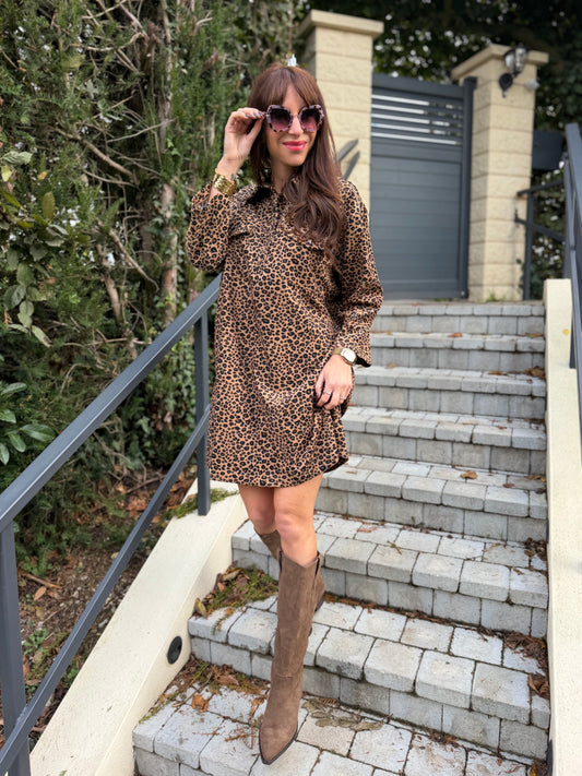 Robe Velours Léopard