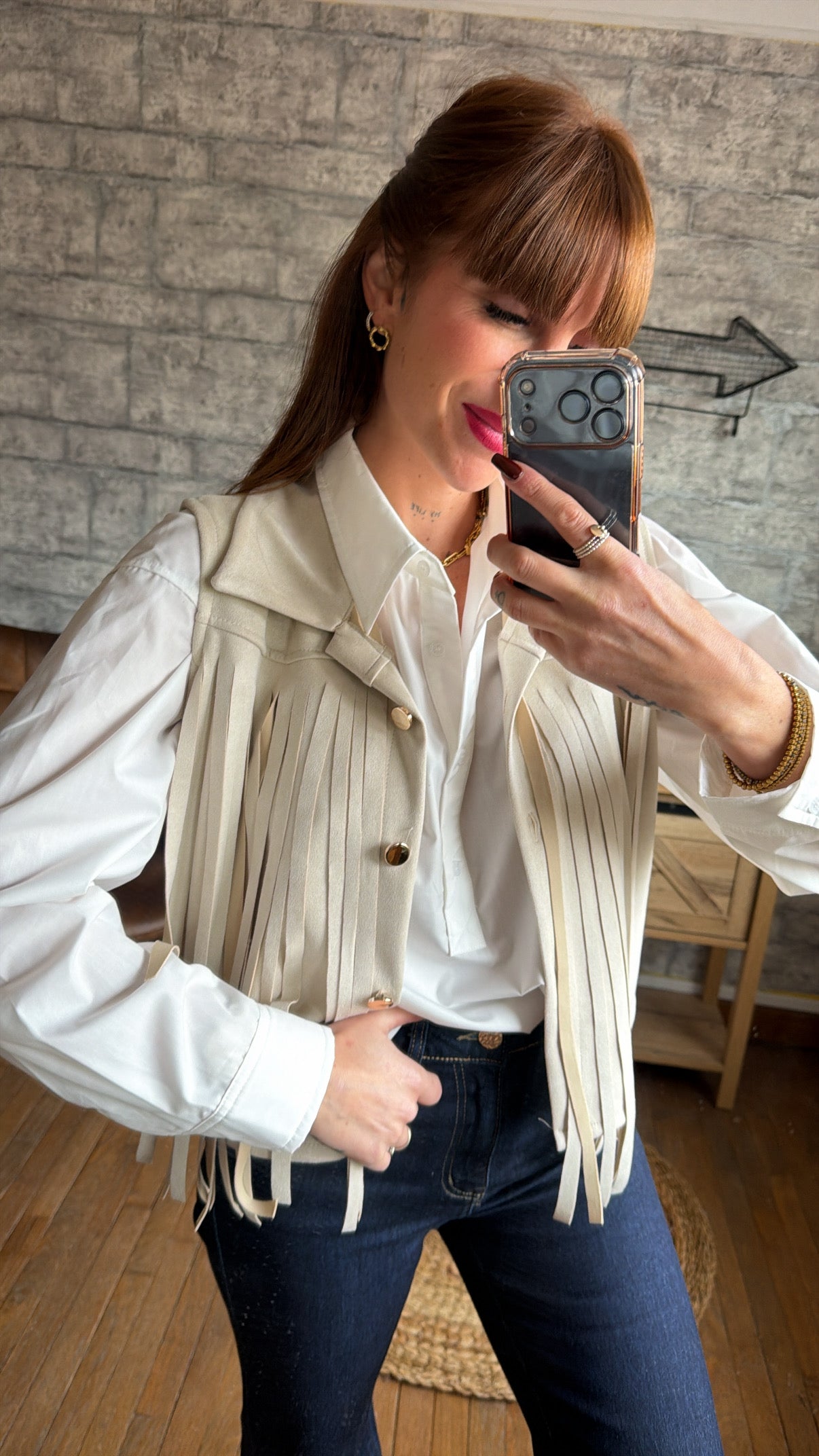 Veste Sans Manches Frange