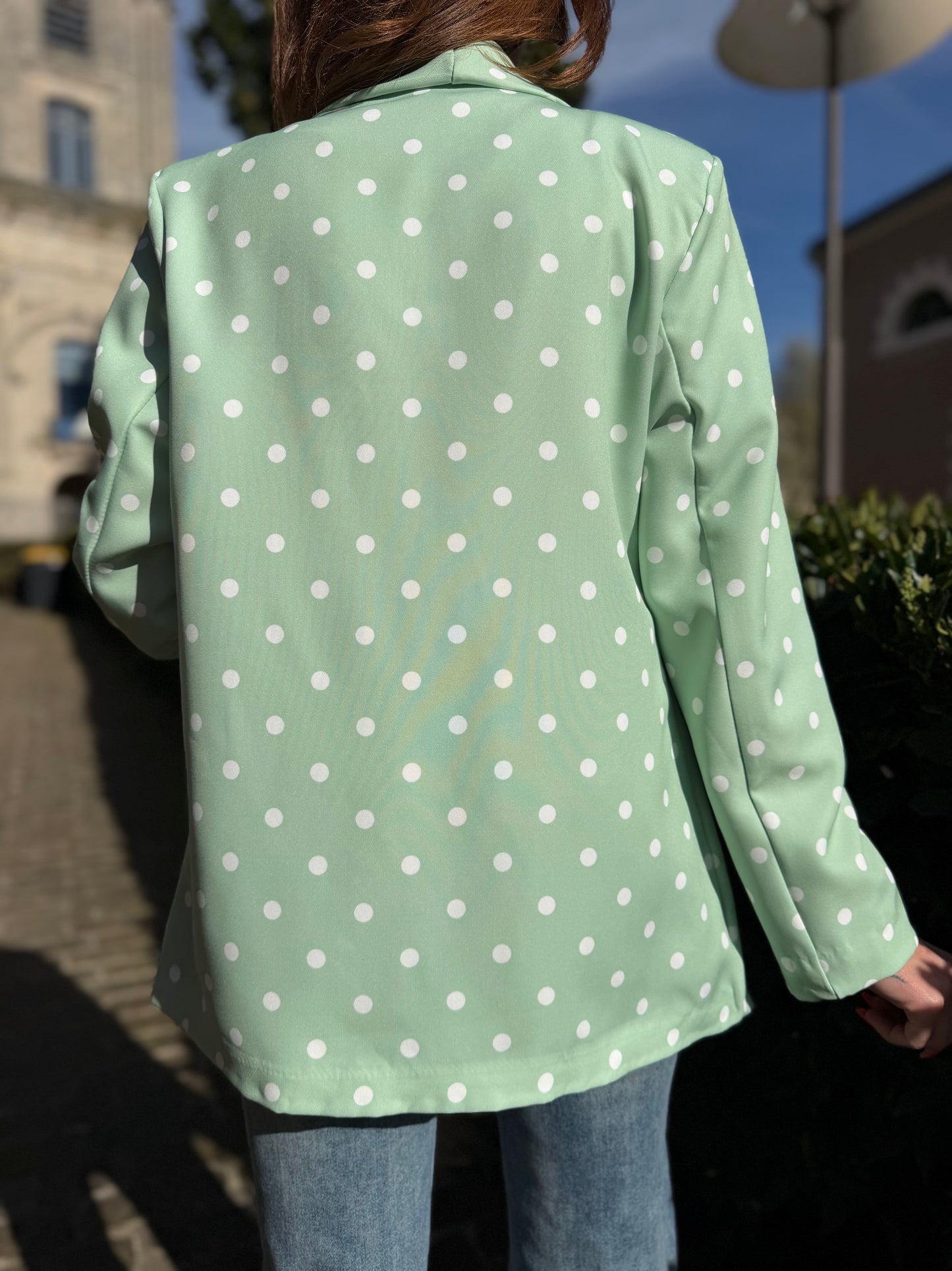 Blazer Pois Vert D'Eau