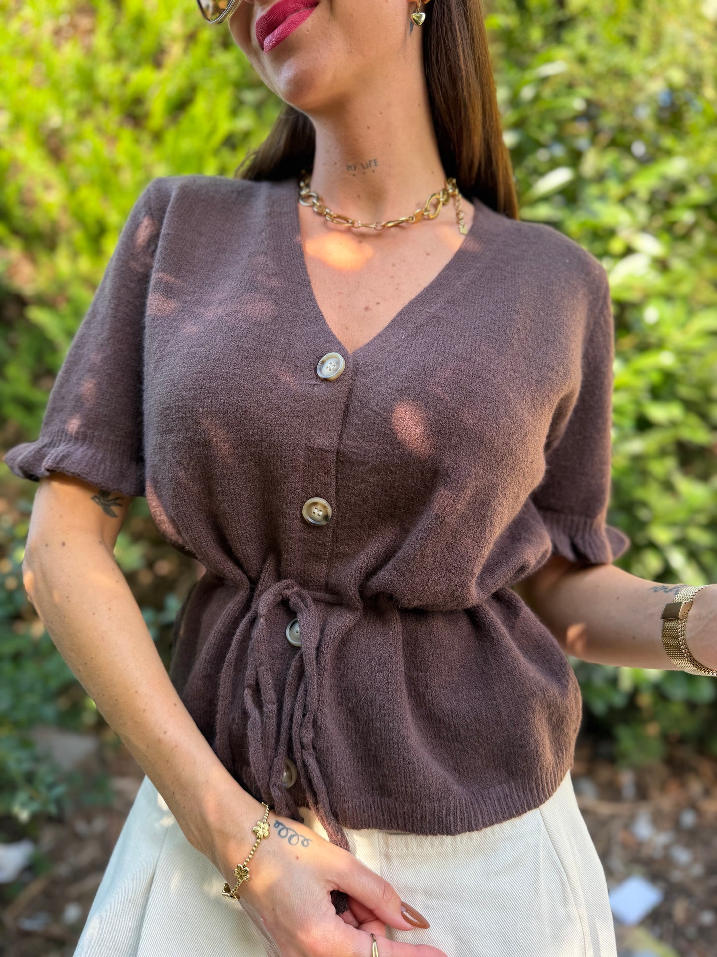 Pull Lacet Marron